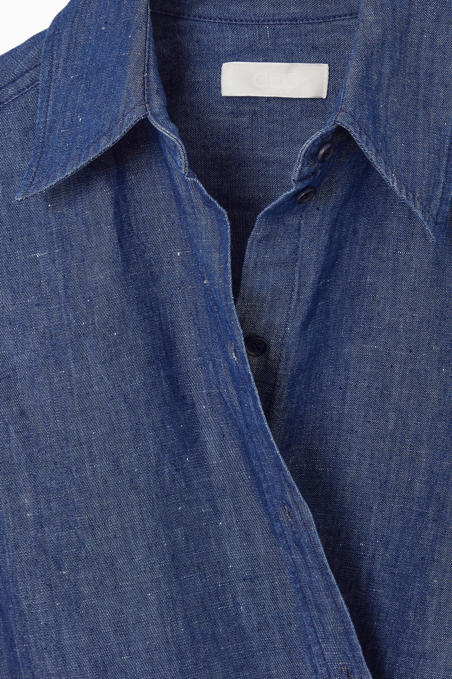 REGULAR DENIM WRAP SHIRT - BLUE - 3