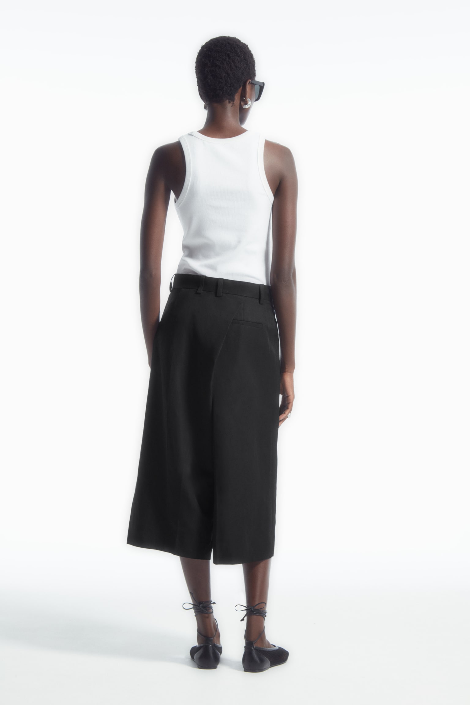 WRAP-FRONT CULOTTES - BLACK/BEIGE - 3