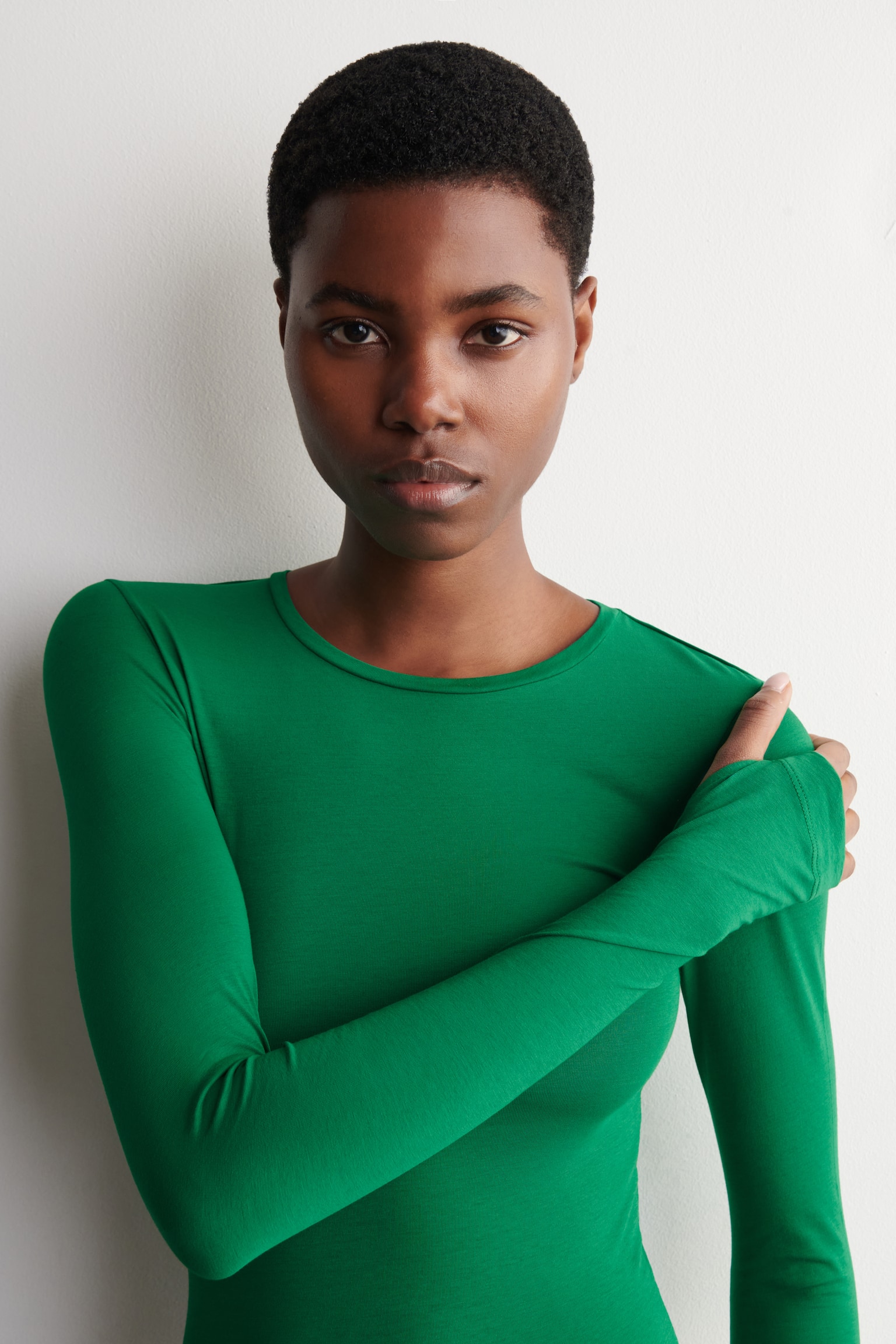 katoenen top met lange mouwen - GROEN/MARINEBLAUW/WIT/BEIGE MÉLANGE/ZWART - 7