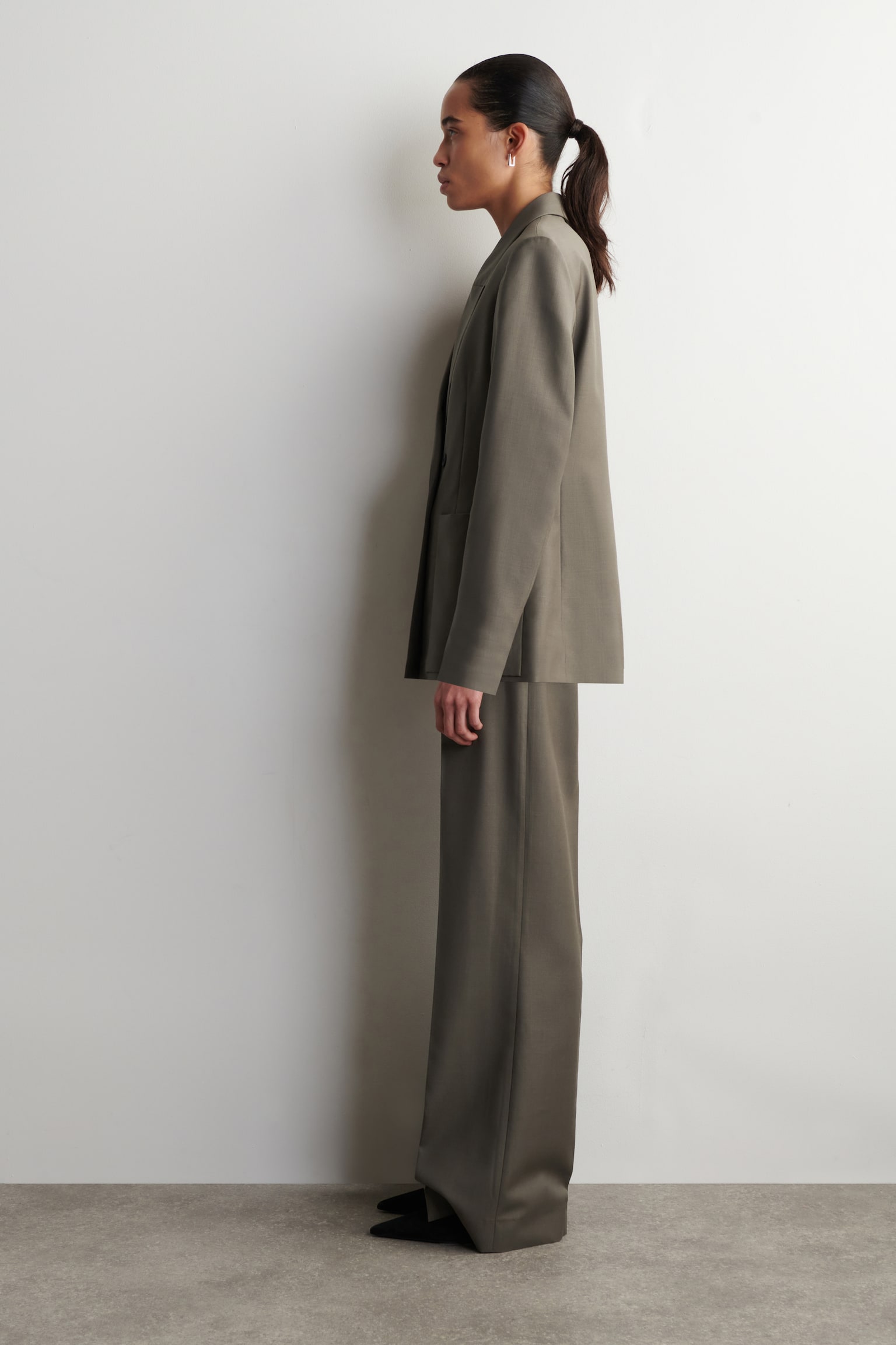 Dubbelgeknoopte blazer van wol-twill - Taupe - 10
