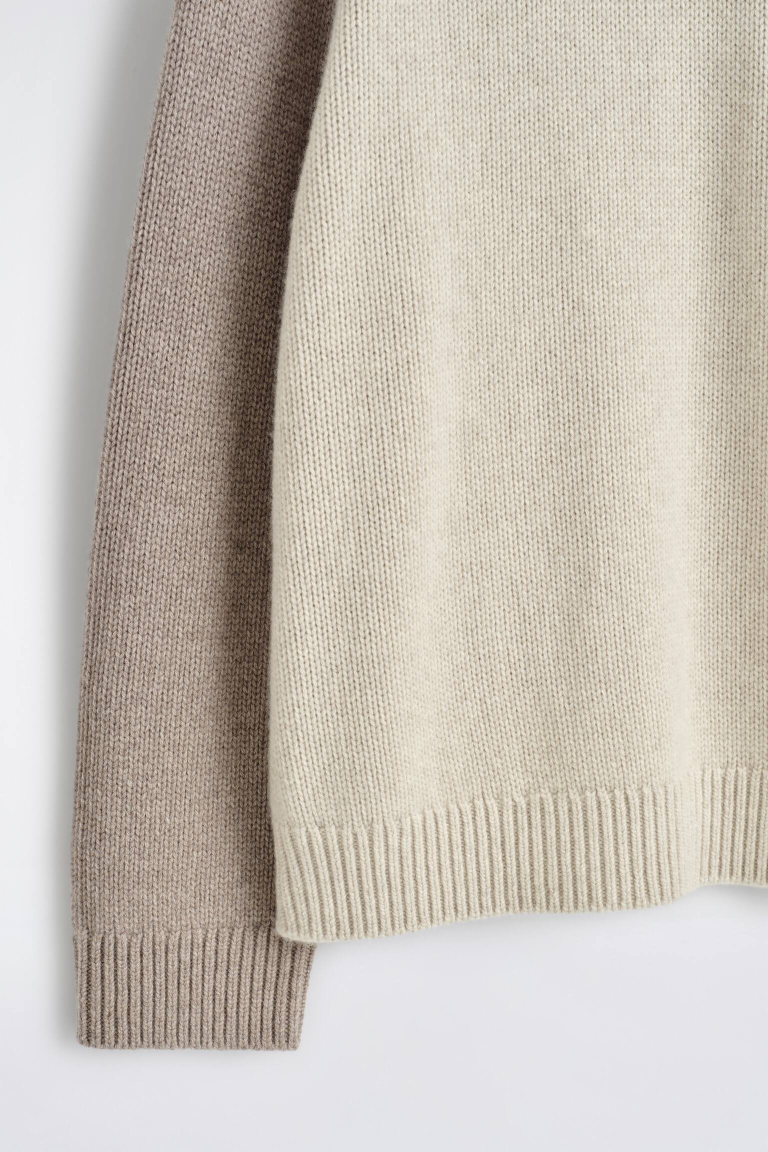 FÄRGDELAD KASHMIRTRÖJA - BEIGE/MULLVAD - 3