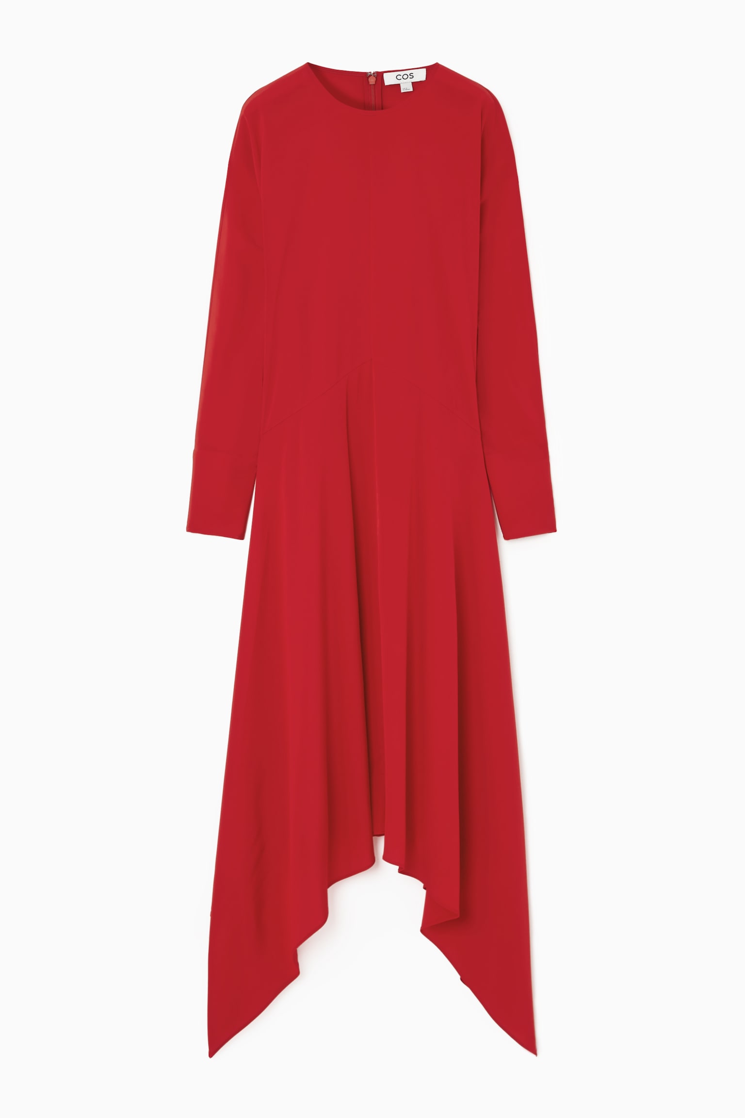 OPEN-SLEEVE SILK-BLEND DRESS - RED - 2