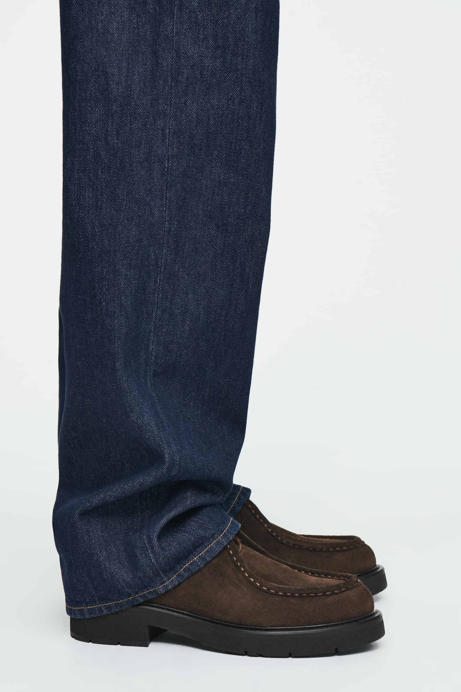 CHUNKY SUEDE DERBY SHOES - DARK BROWN - 3