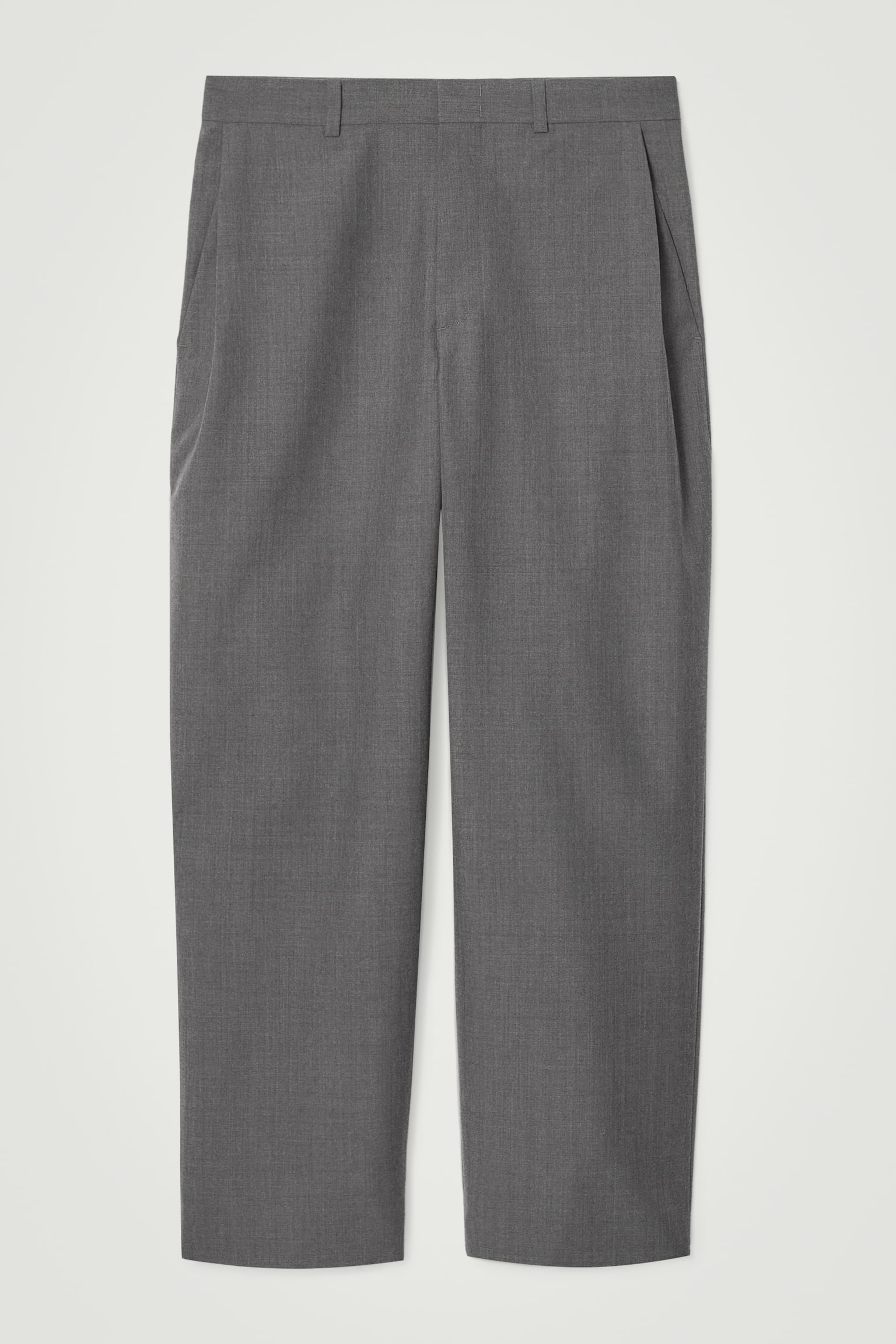 TAPERED WOOL-HOPSACK TROUSERS - GREY/BLACK - 2