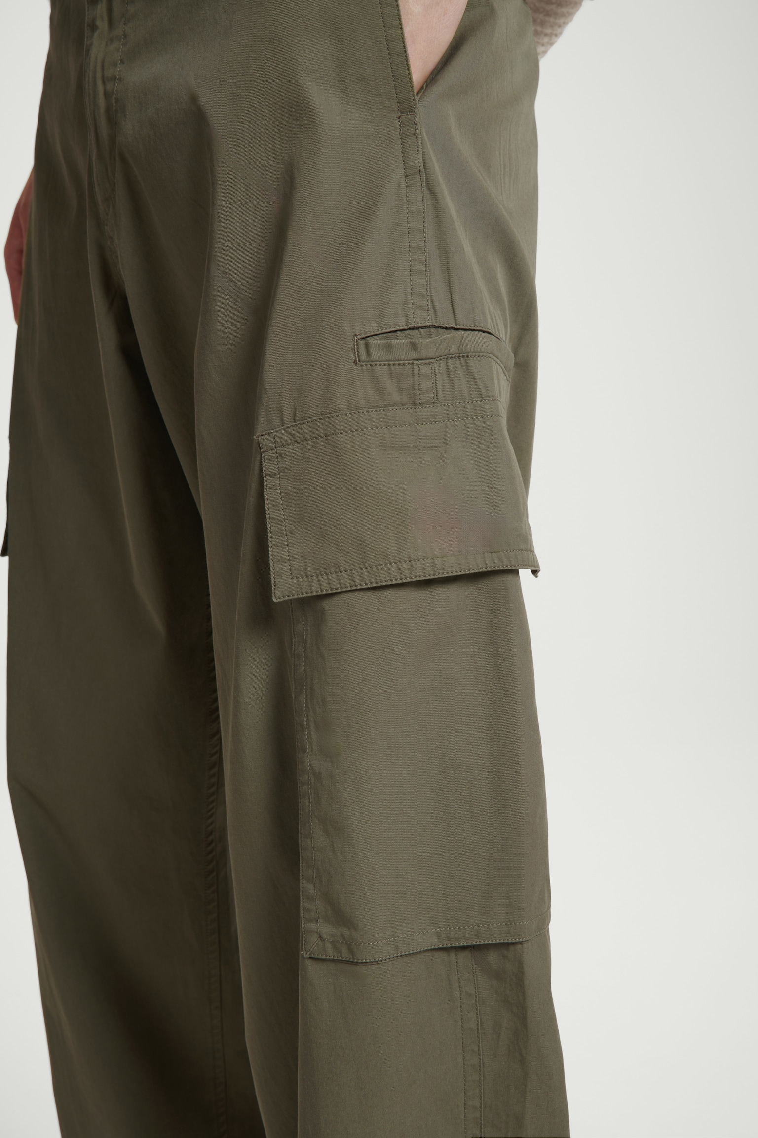 COTTON CARGO TROUSERS - KHAKI/BEIGE - 4