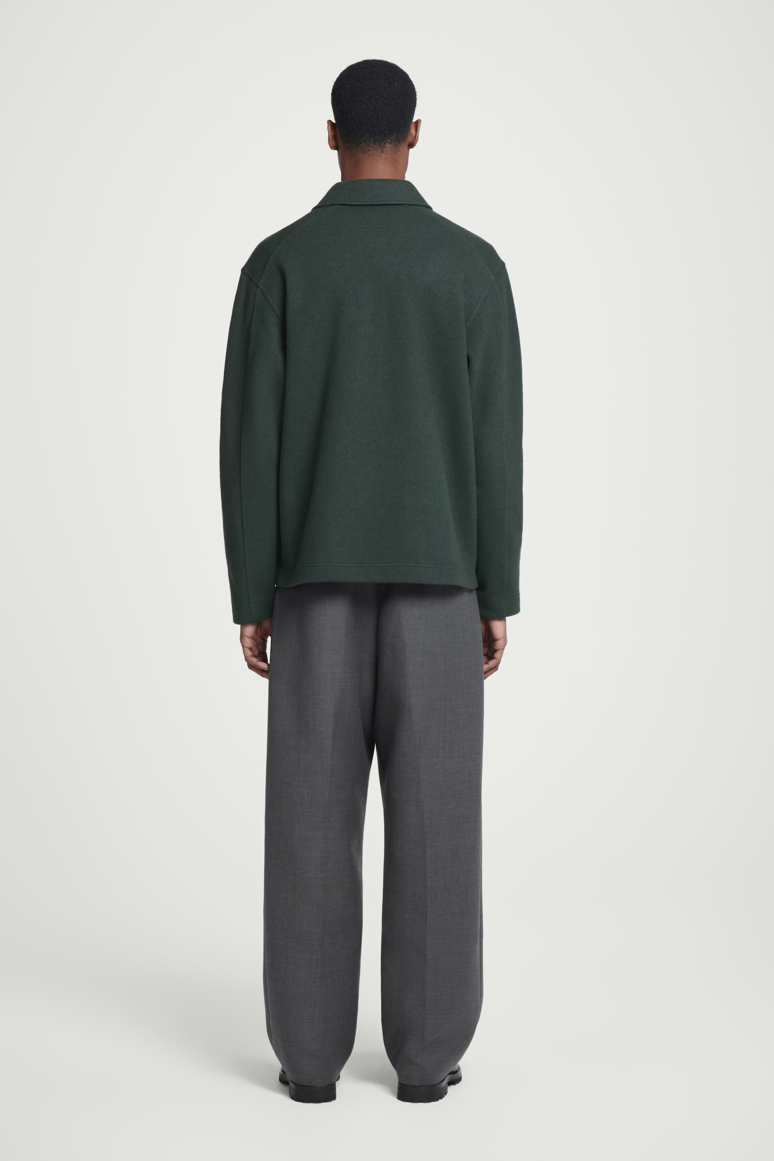 HALF-ZIP WOOL-BLEND JUMPER - DARK GREEN/RUST - 3