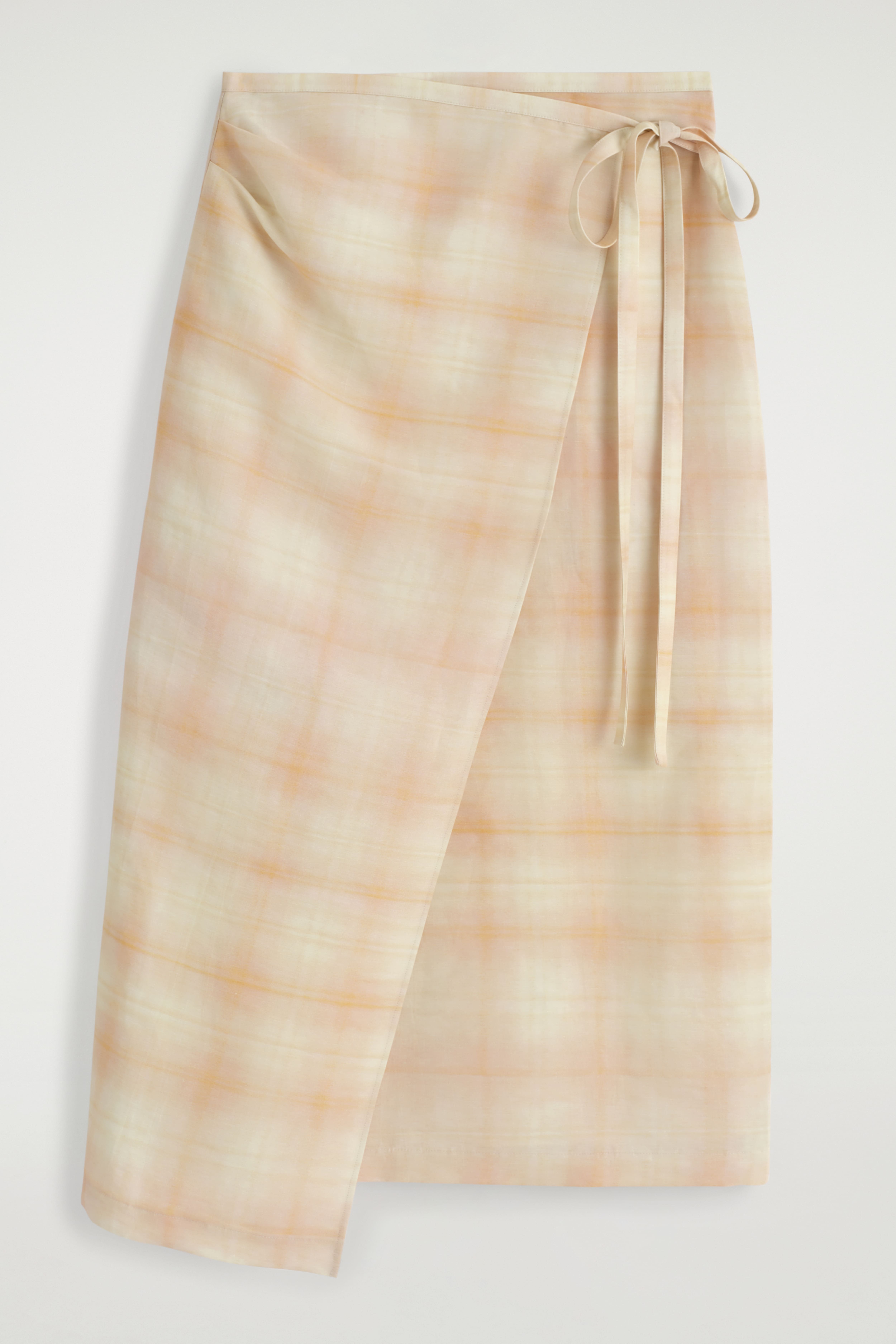 KARIERTER MIDIROCK IN WICKELOPTIK - APRICOT/KARIERT