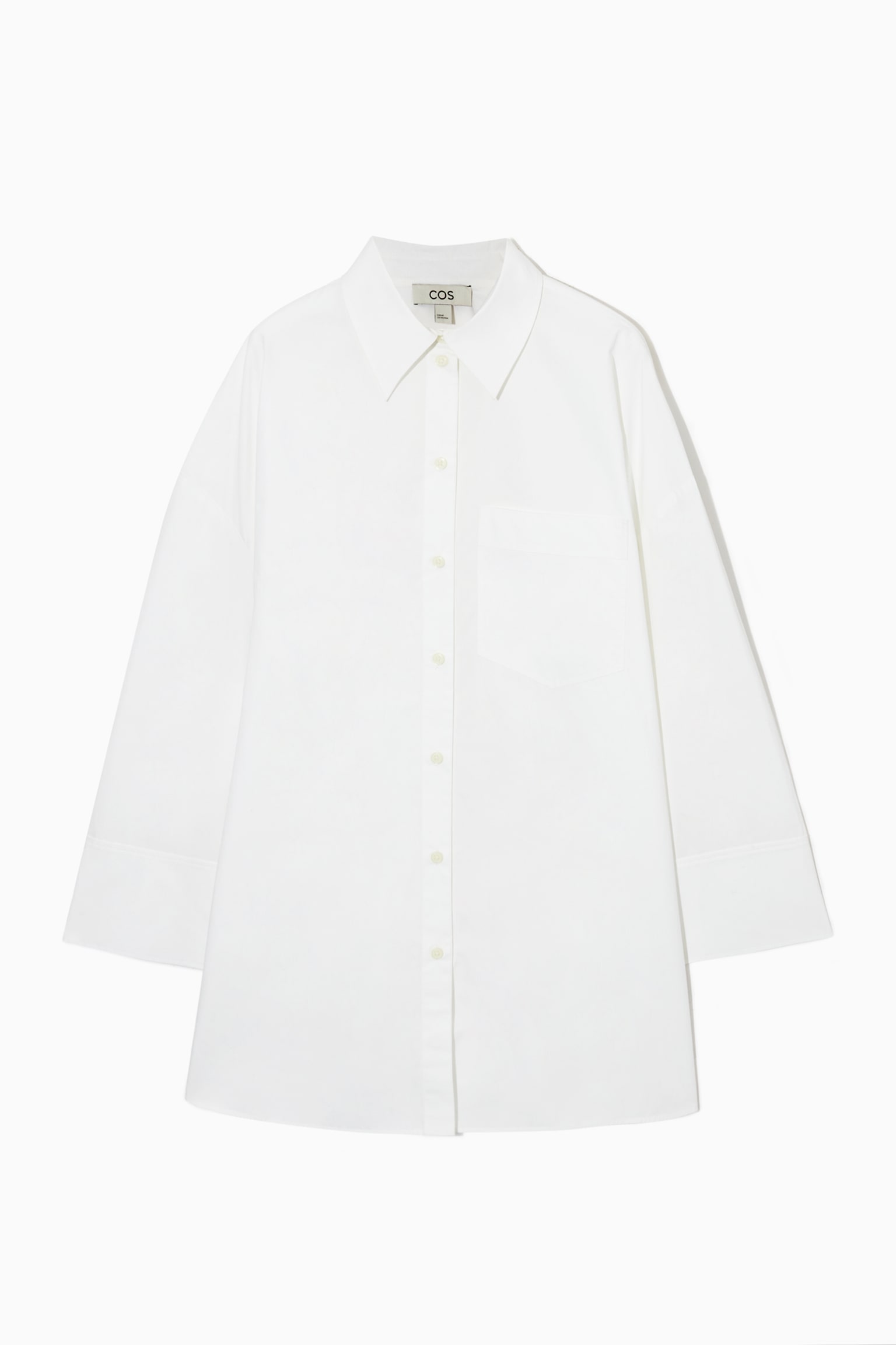 COTTON-POPLIN TUNIC SHIRT - WHITE - 1