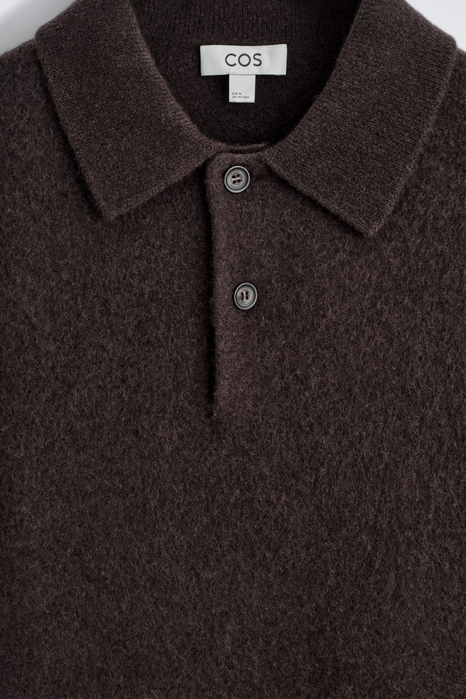 POLO EN LAINE BROSSÉE - BRUN FONCÉ/BLEU DRAGÉE - 7