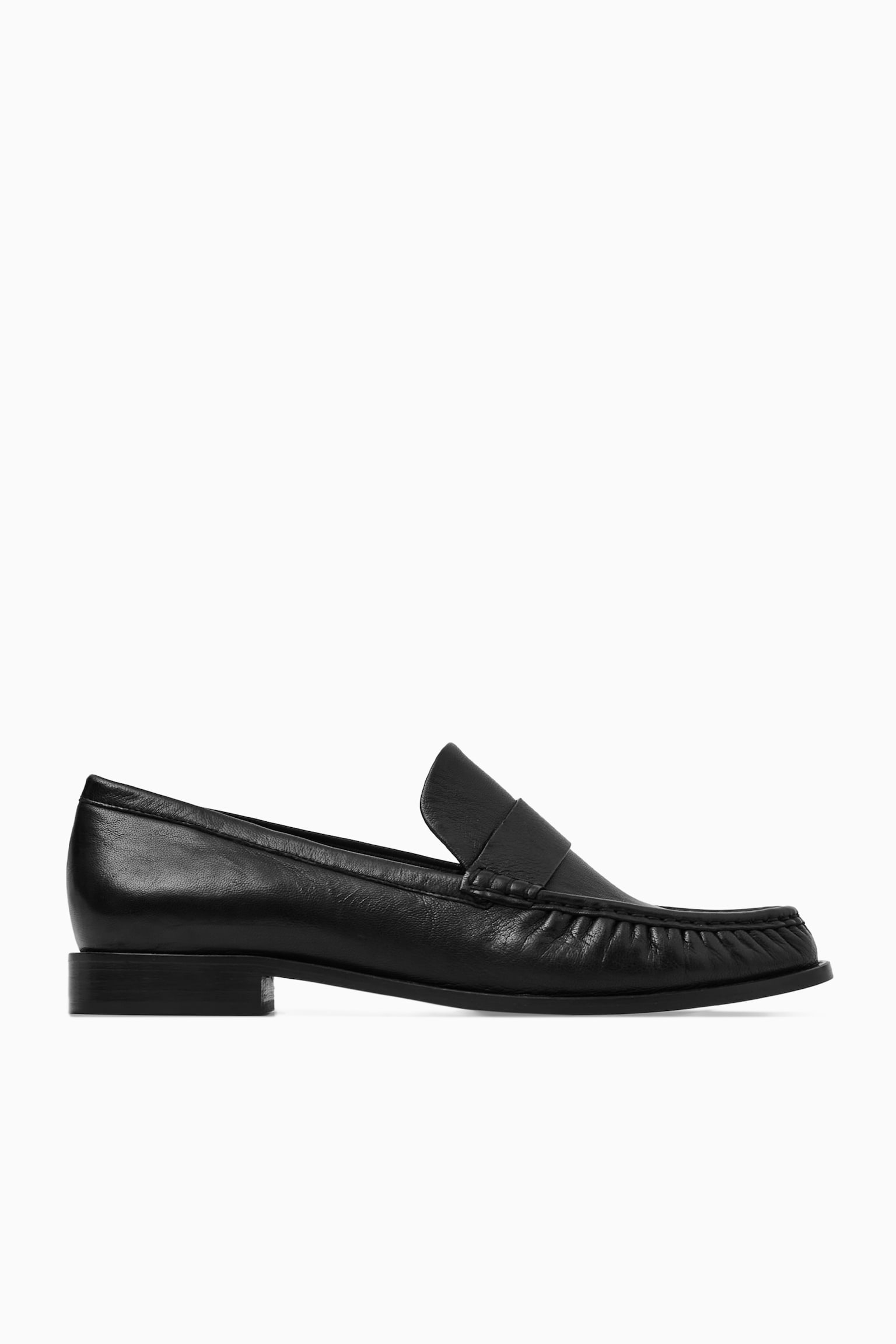 LEATHER LOAFERS - BLACK/OFF WHITE - 1