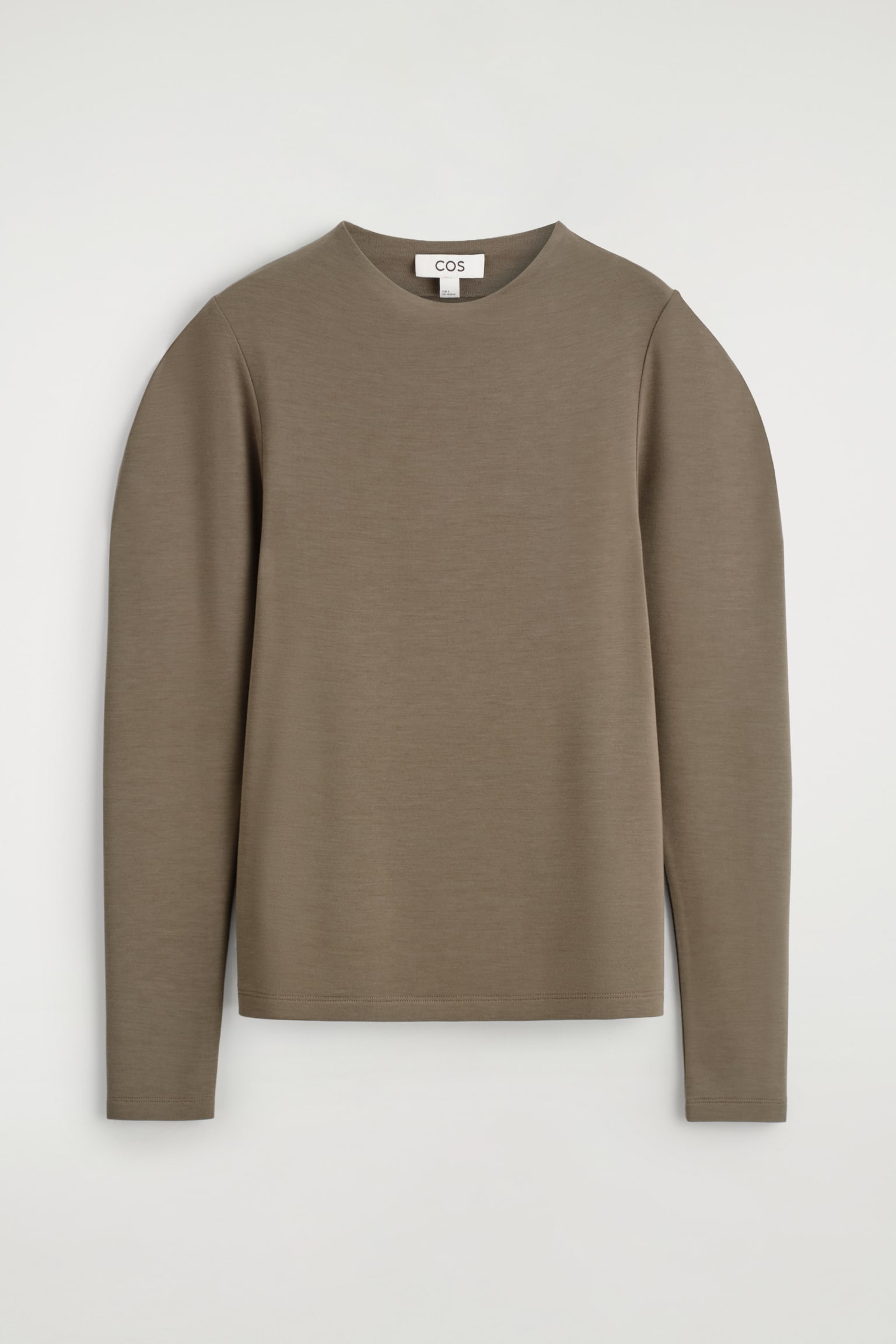 TOP MET AFRONDINGEN AAN DE MOUWEN - DONKER KHAKI/ZWART - 2