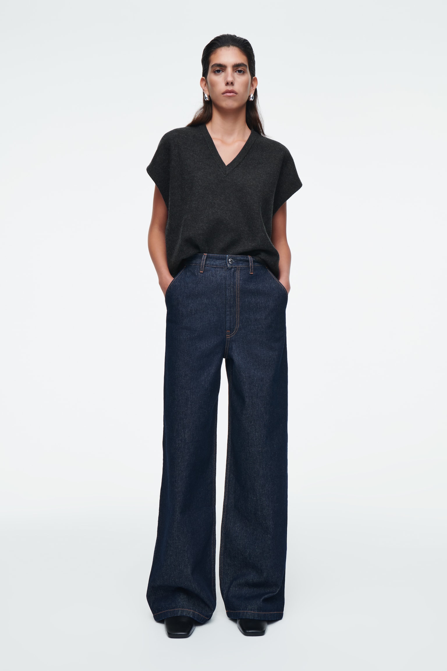 RAW DENIM TROUSERS - INDIGO - 5