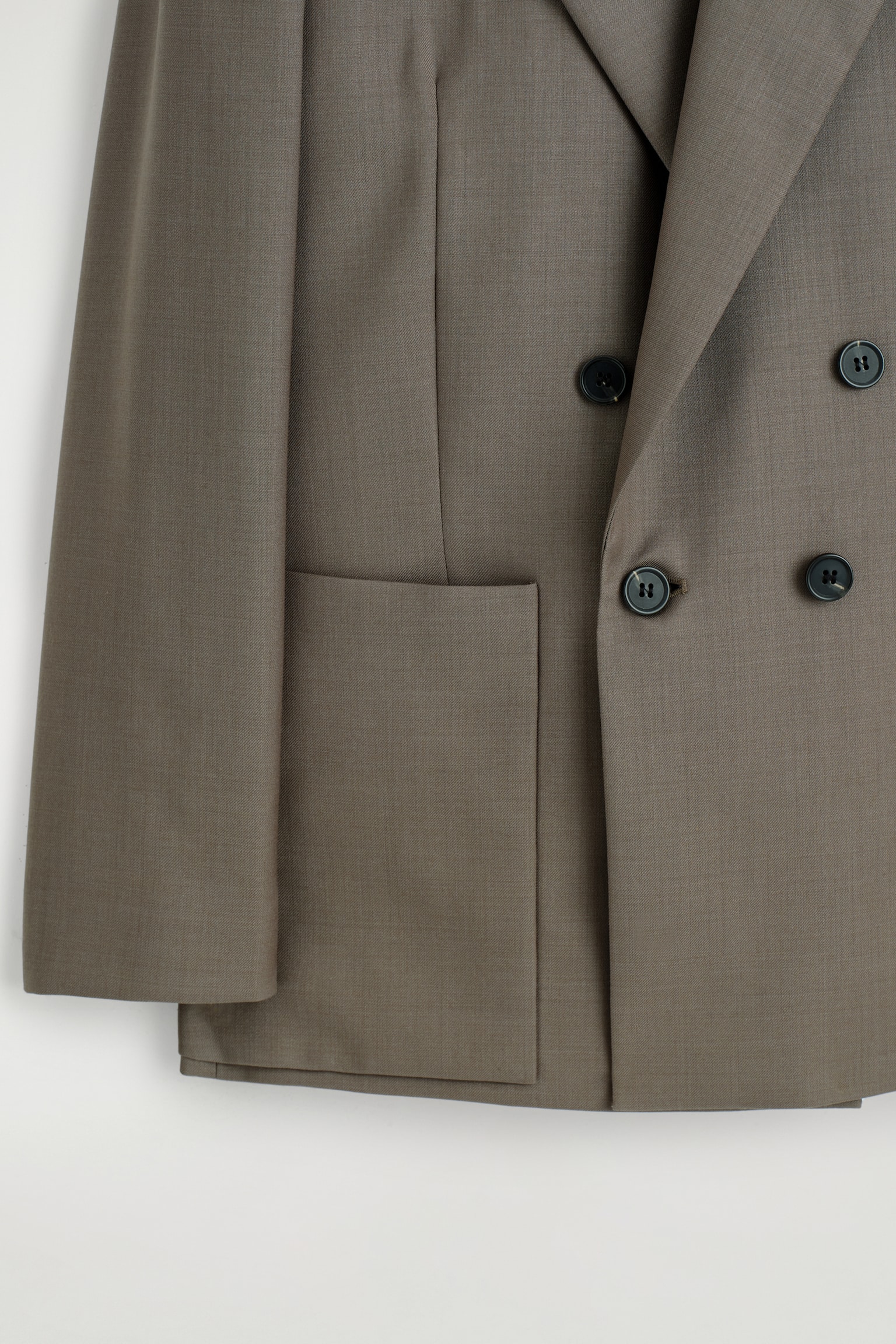 Dubbelgeknoopte blazer van wol-twill - Taupe - 6