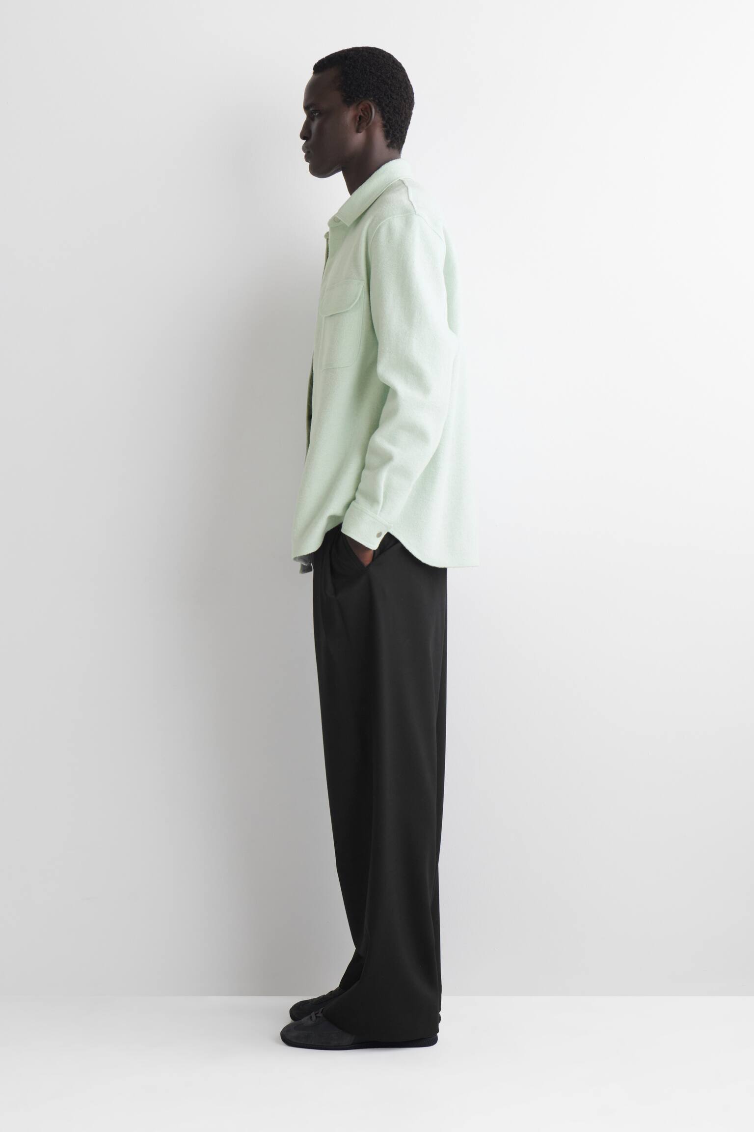 OVERSHIRT IN LANA COTTA - VERDE CHIARO - 6