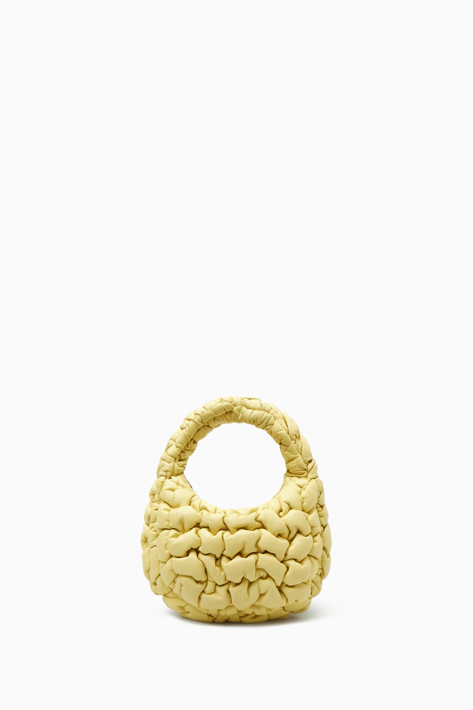 QUILTED MICRO BAG - LEATHER - LIGHT YELLOW - 1