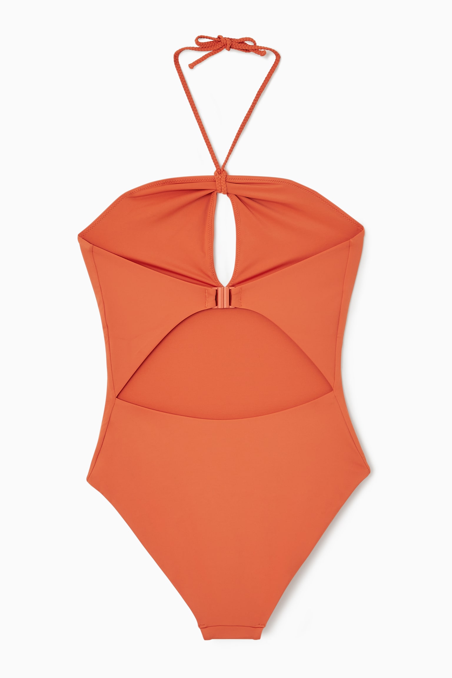 HALTERNECK CUTOUT SWIMSUIT - ORANGE/GREEN / WHITE - 7