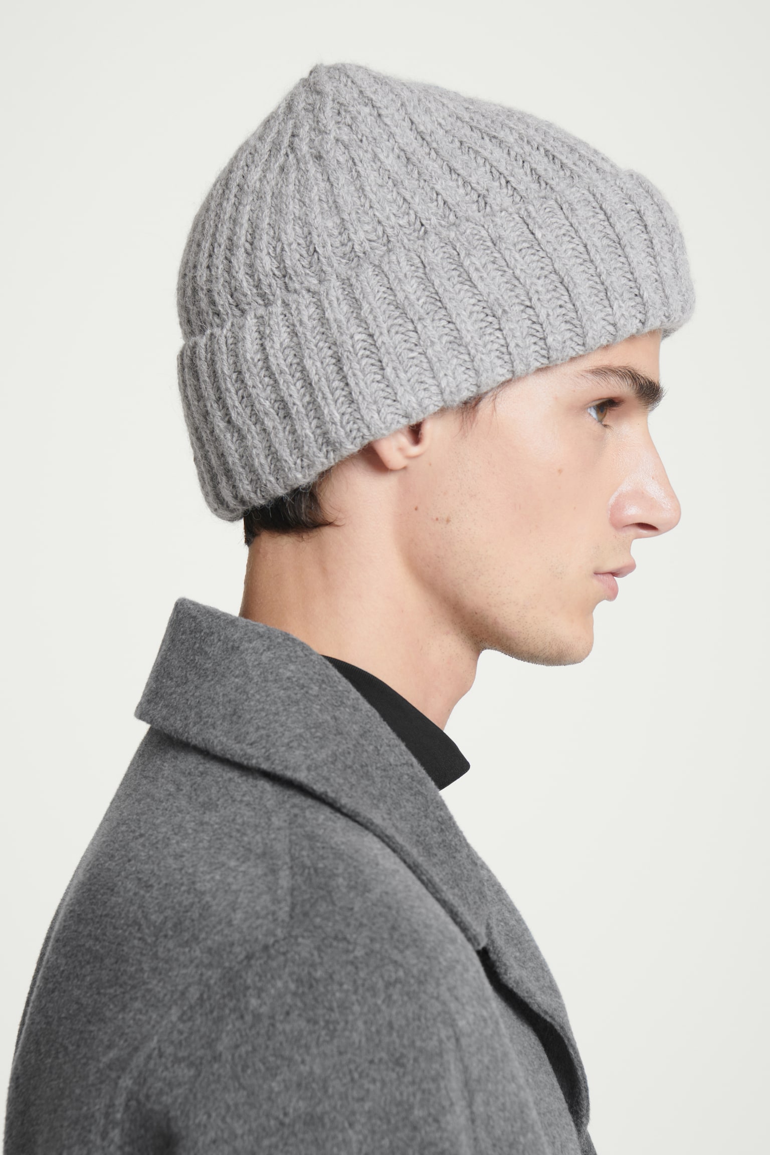 RIBBED ALPACA-BLEND BEANIE - GREY - 3