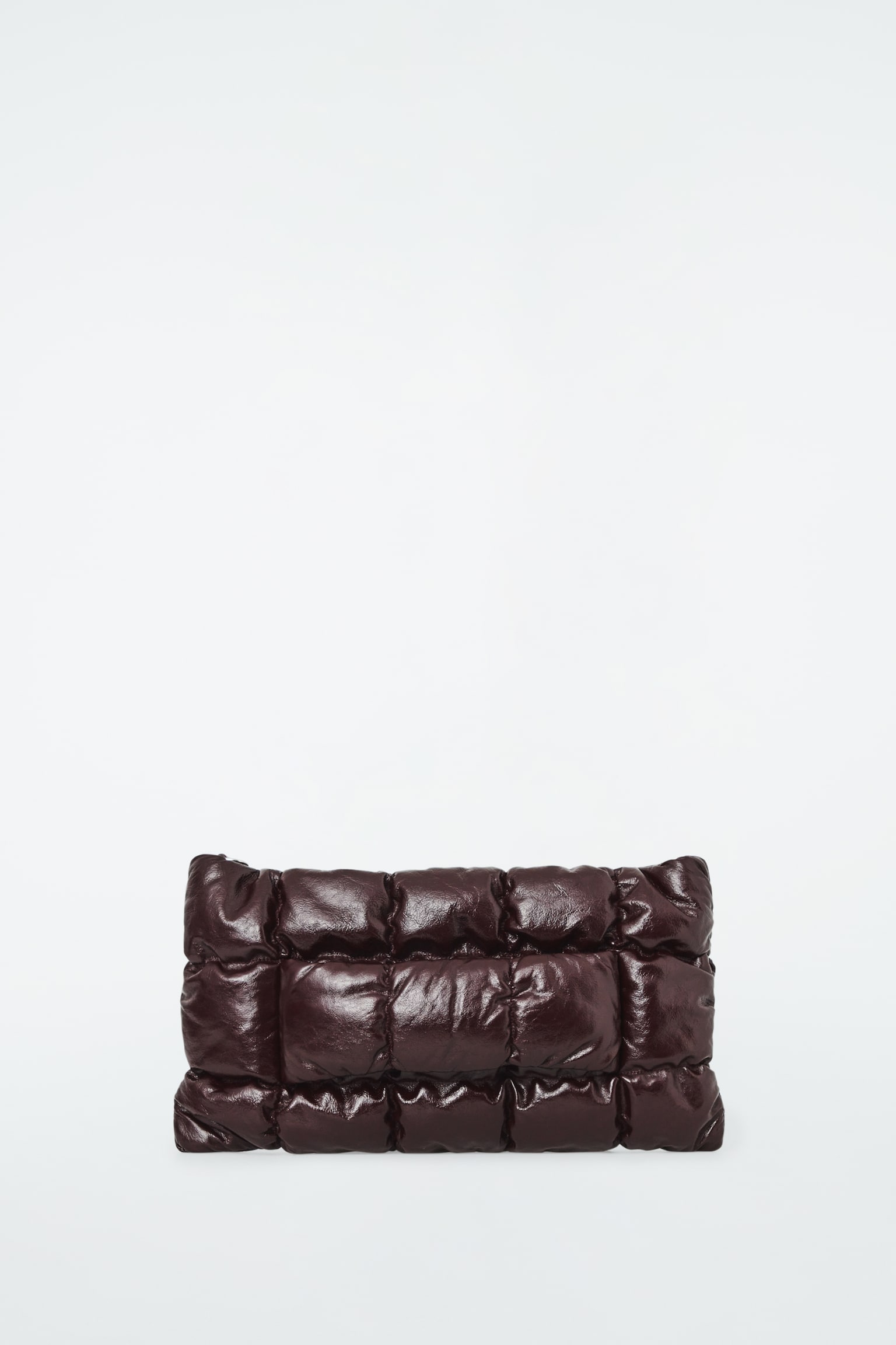 PILLOW QUILTED CLUTCH - LEATHER - BURGUNDY - 2