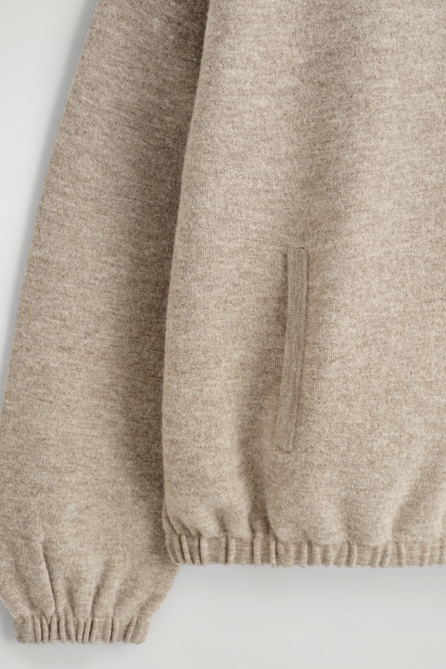 BOILED MERINO WOOL ZIP-UP JUMPER - BEIGE MELIERT/BRAUN MELIERT - 7