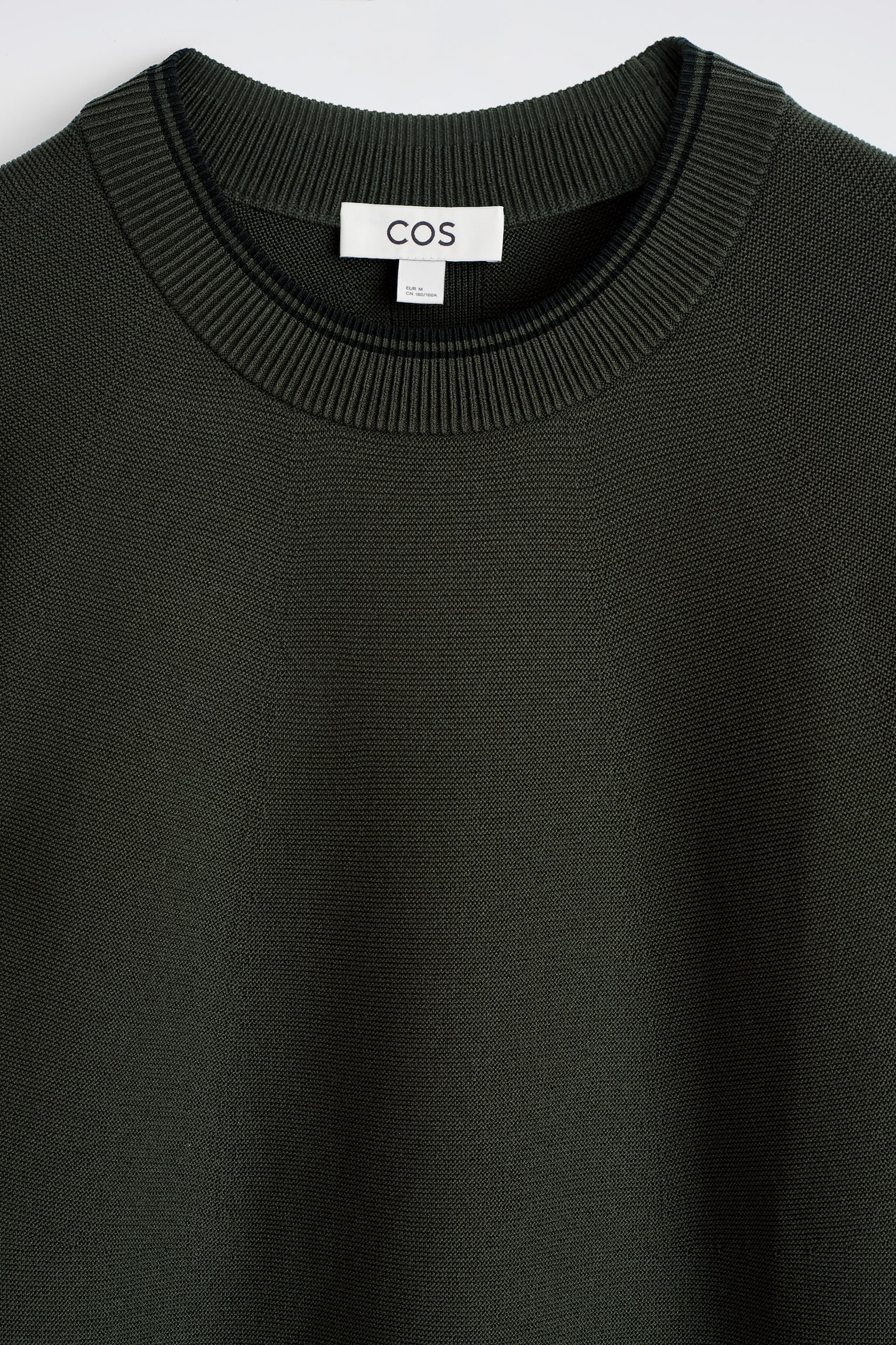 Kontrastireunainen pyöreäkauluksinen neule - Vihreä / musta - 8