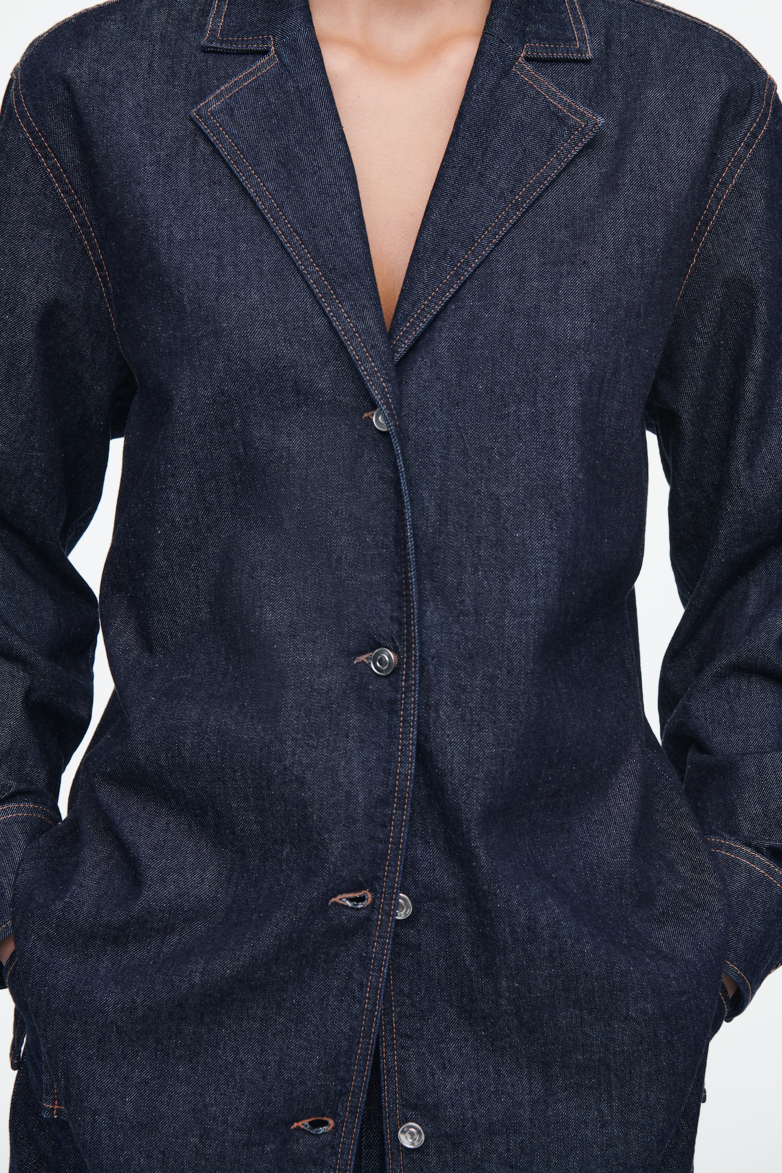 REGULAR TAILORED DENIM SHIRT - INDIGO - 5