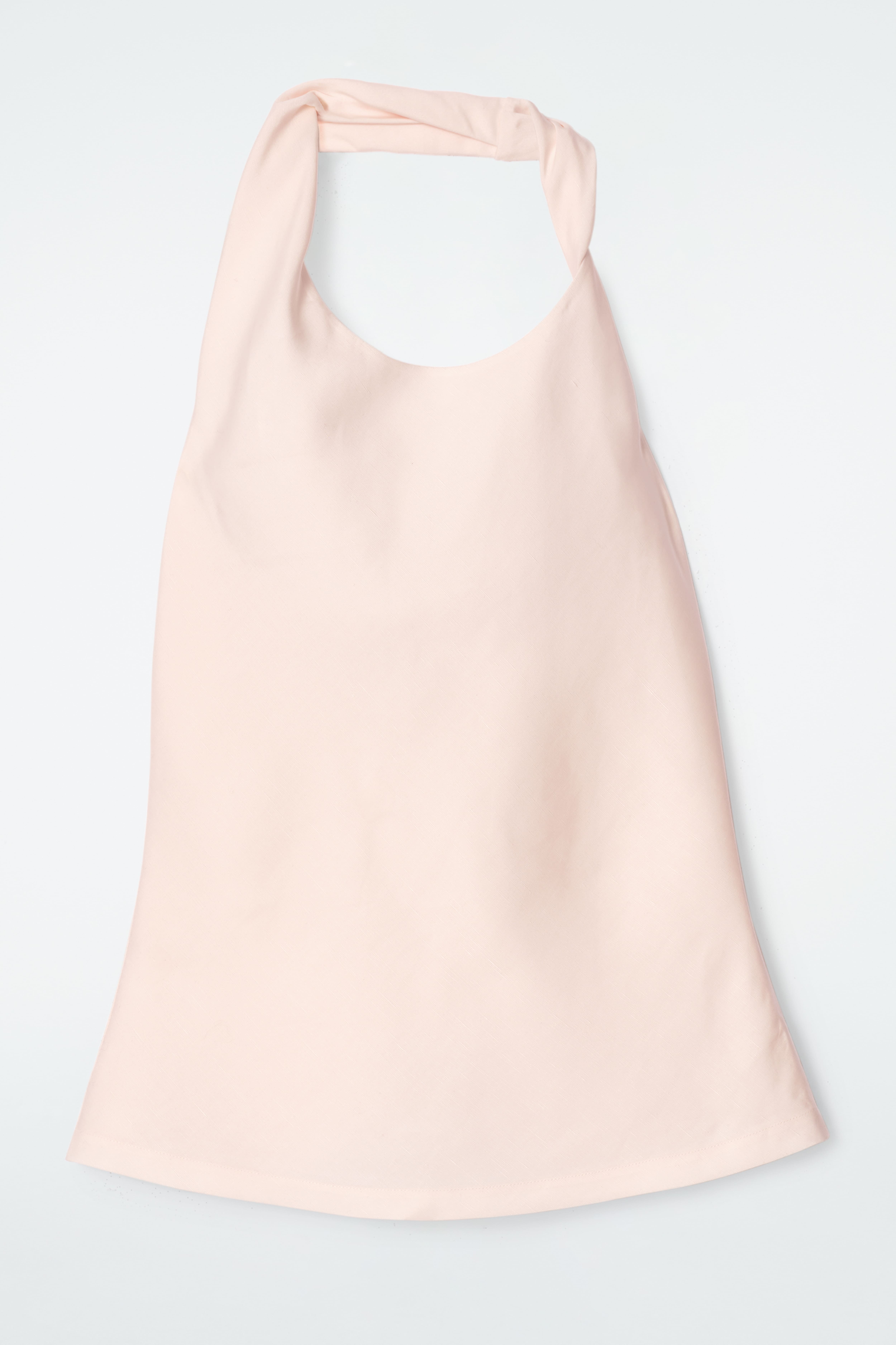 TOP ZE SMĚSI LNU S TOČENÝM DETAILEM - SVĚTLĚ RŮŽOVÁ/ČERNÁ