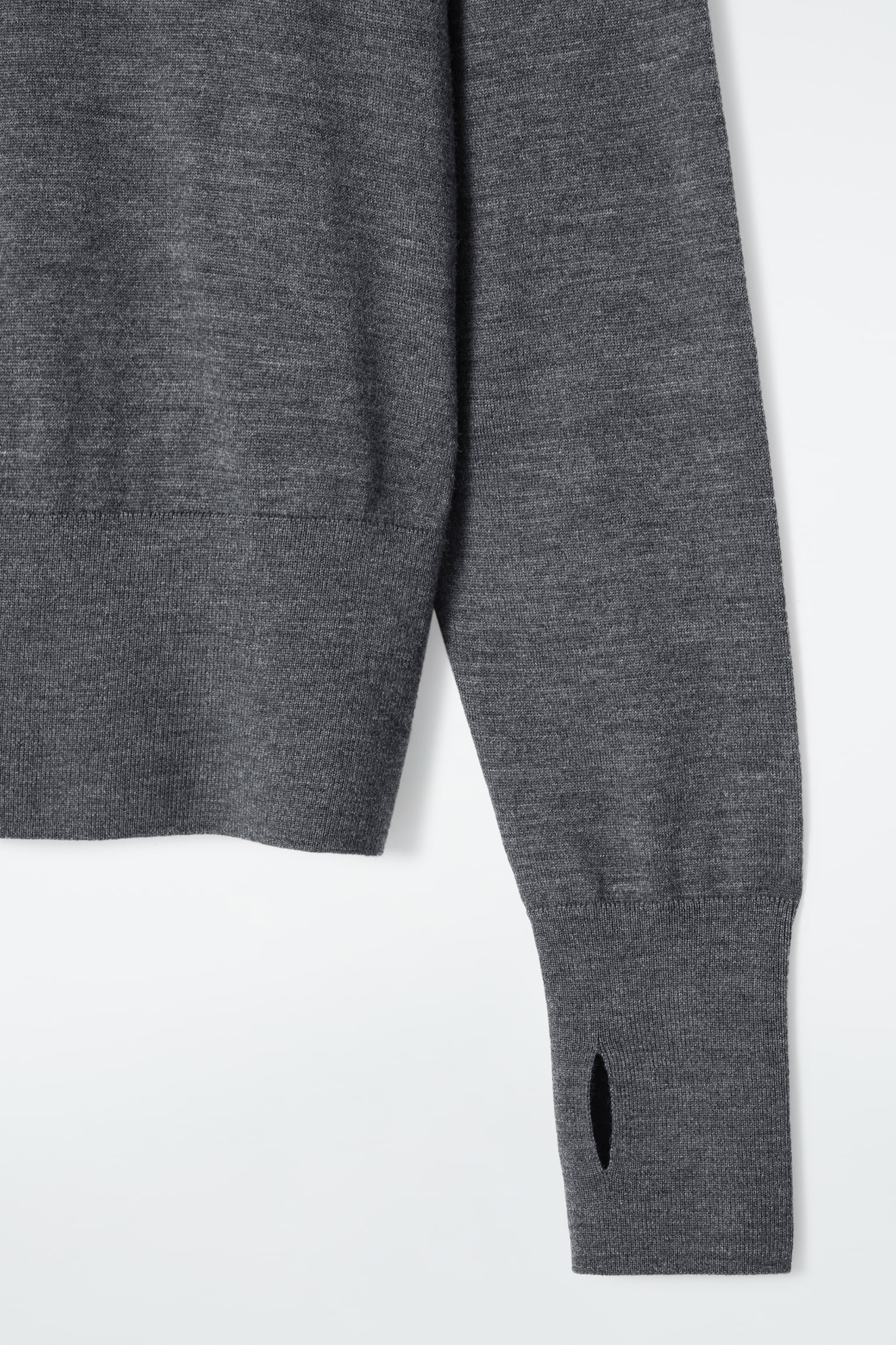 MERINO WOOL HOODIE - DARK GREY/RED - 4