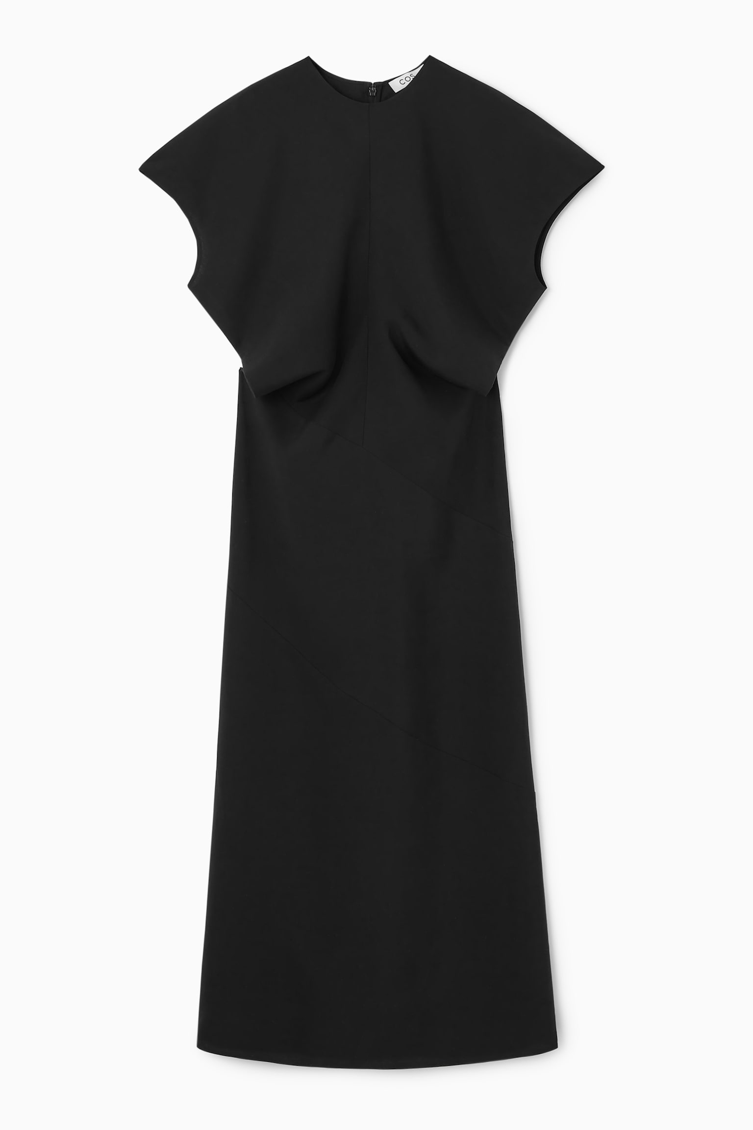 SPIRAL SEAM MAXI DRESS - BLACK/LIGHT BLUE - 2