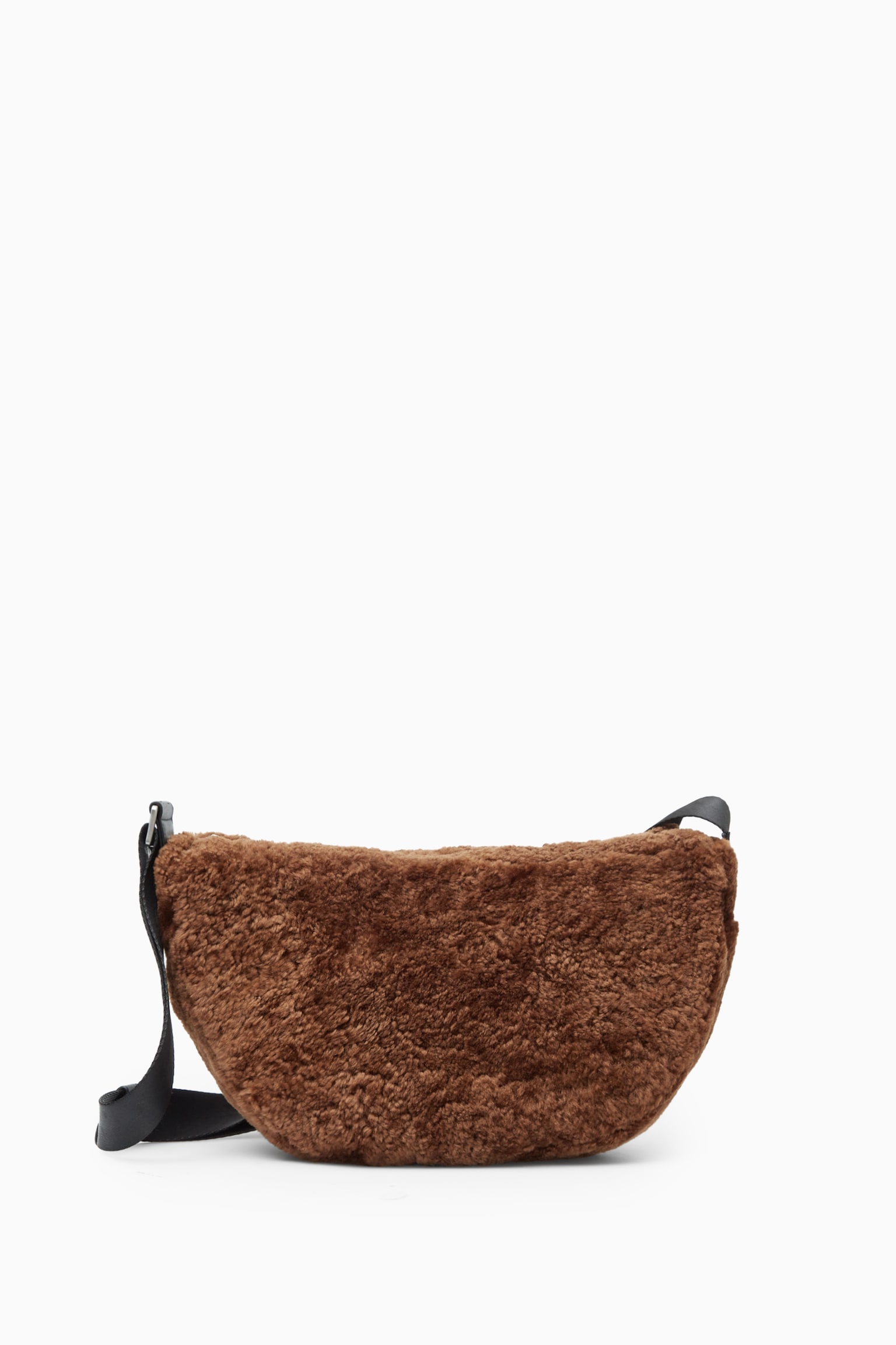 SLOUCHY CROSSBODY - SHEARLING - BROWN - 2