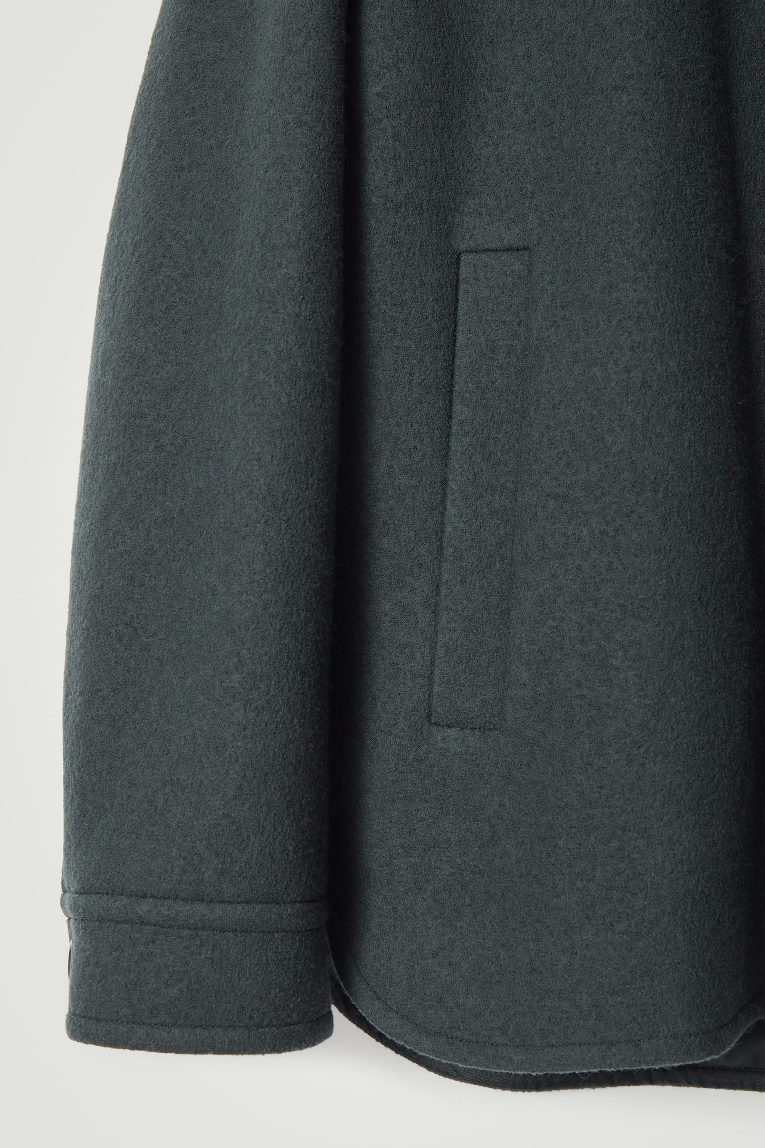 FELTED WOOL JACKET - DARK GREEN/BLACK/MOLE BROWN - 4