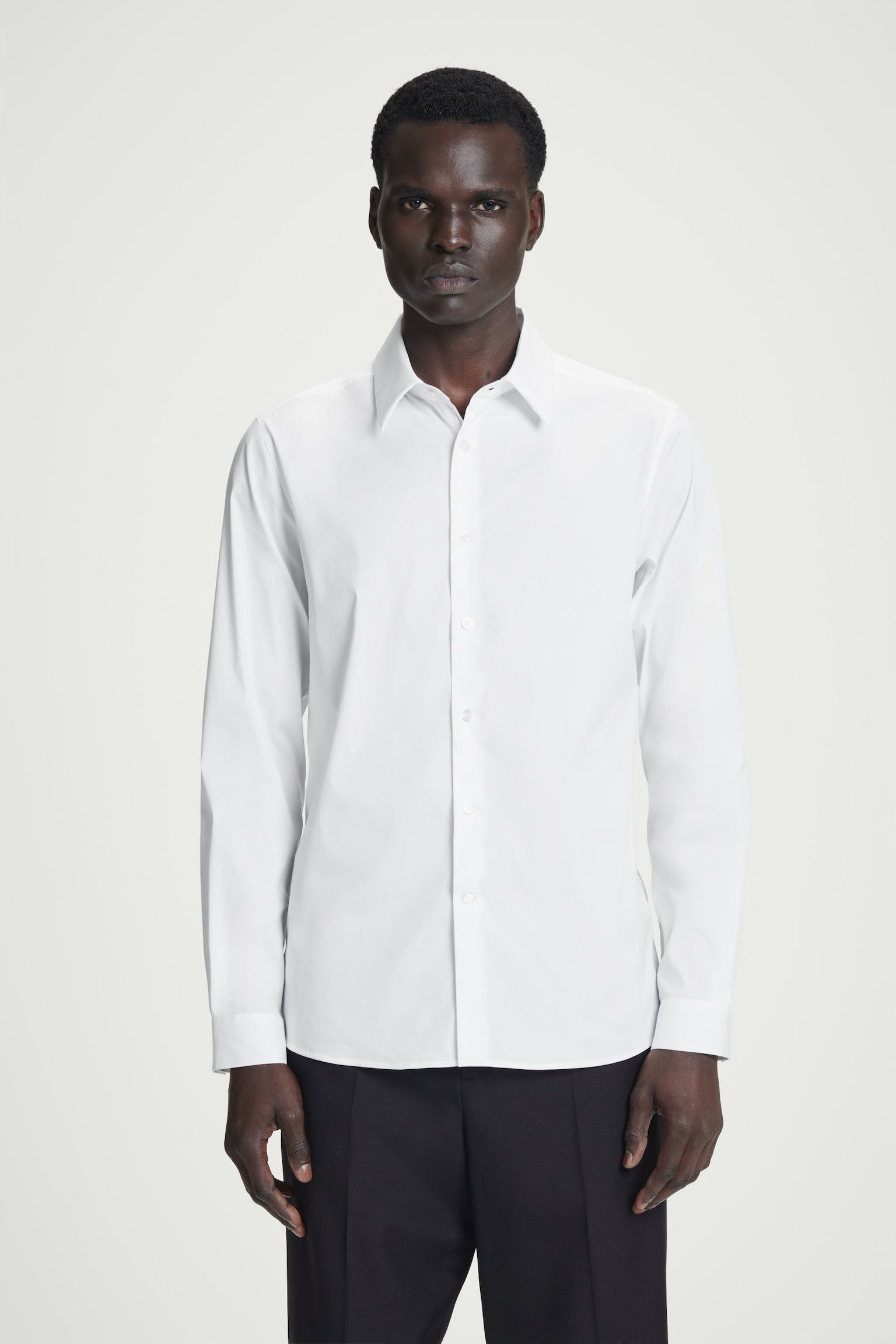 SLIM TAILORED POPLIN SHIRT - WHITE