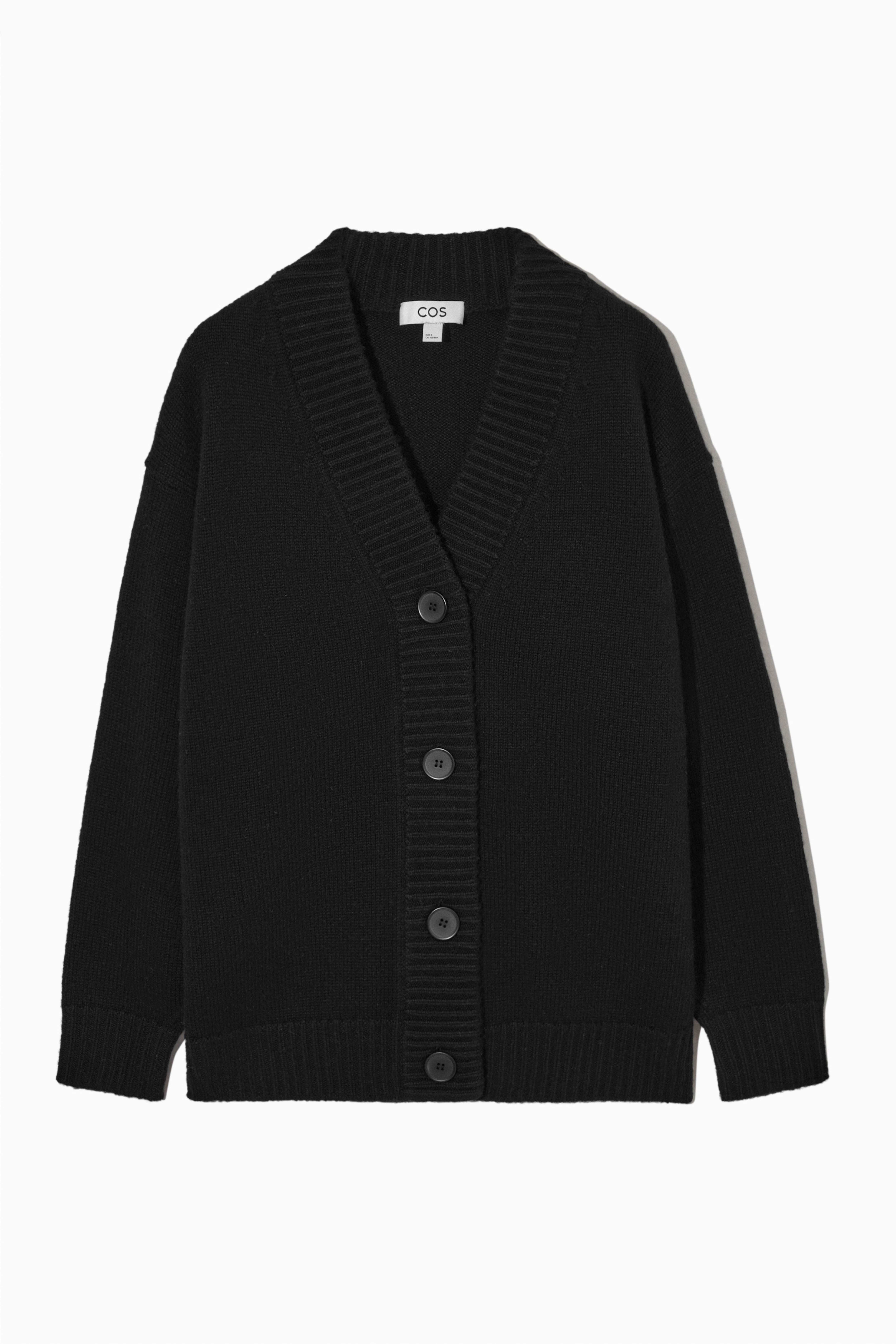 Ladies black wool cardigan best sale