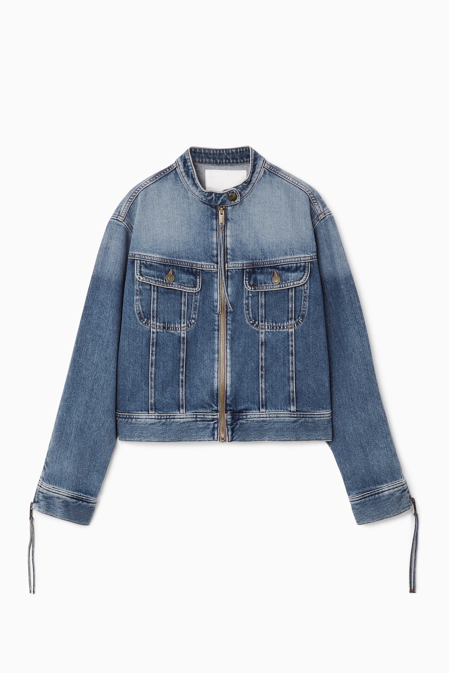 DENIM MOTO JACKET - FADED BLUE - 2