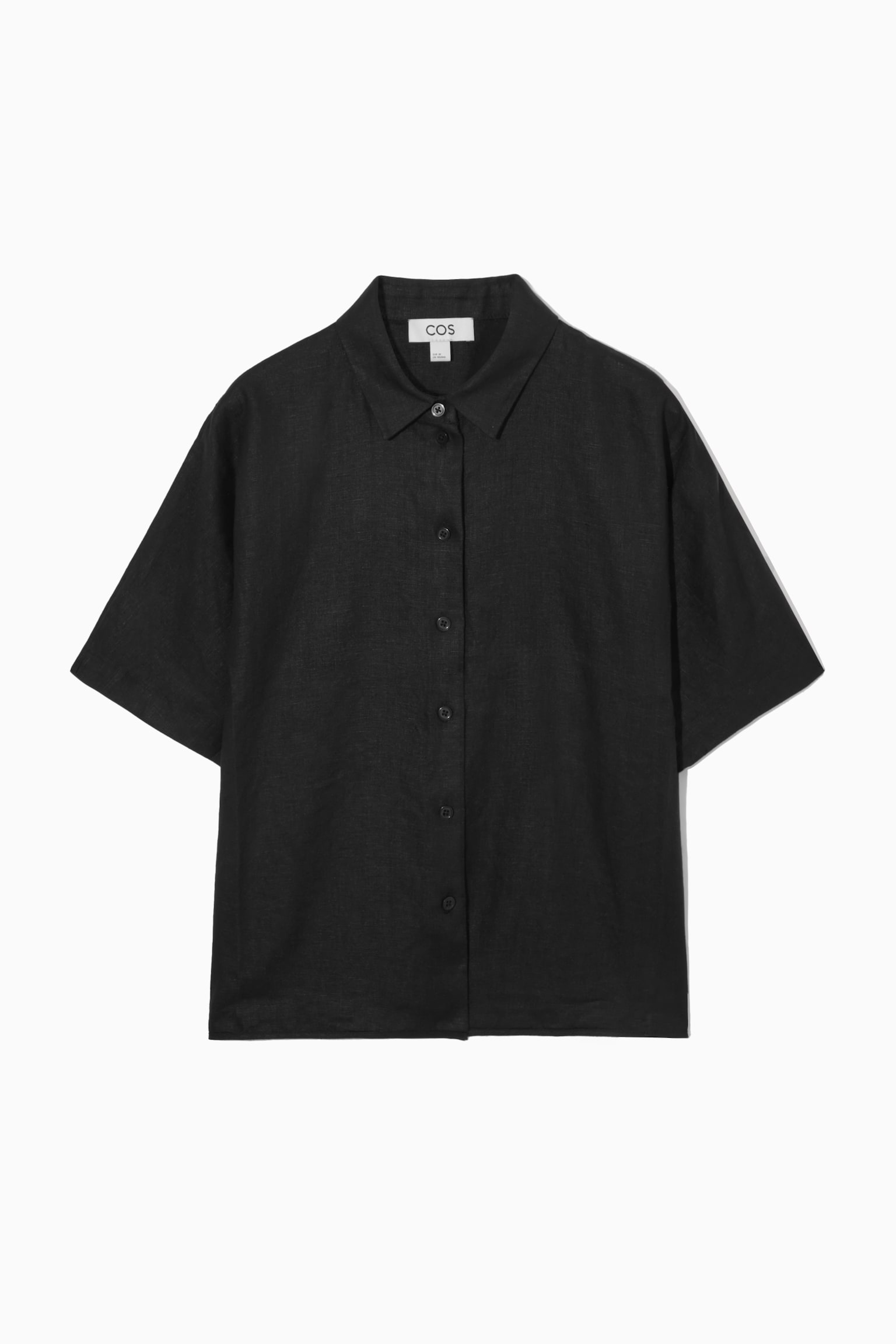 SHORT-SLEEVED LINEN SHIRT - BLACK/STONE/LILAC/WHITE - 2