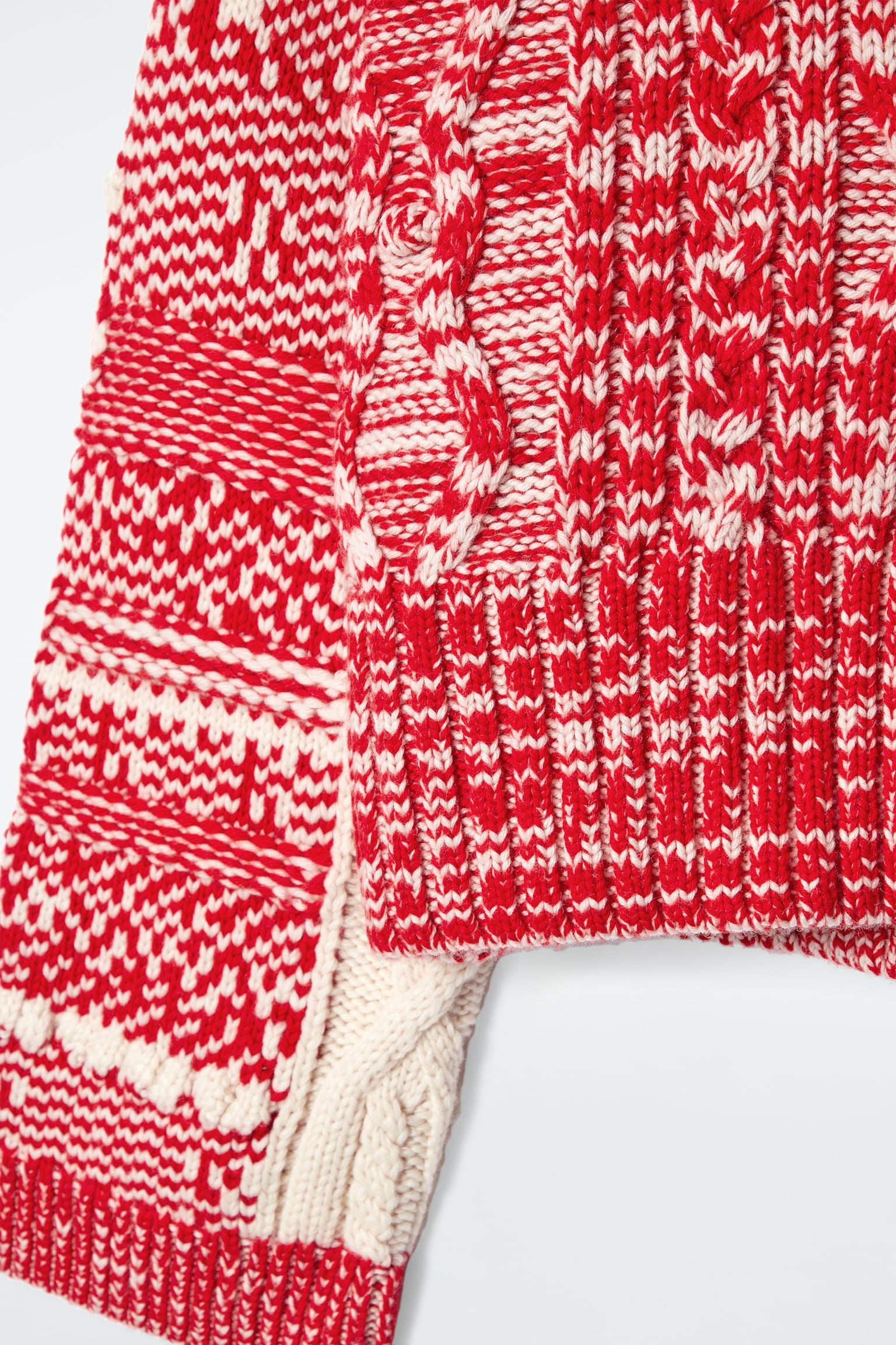 FAIR ISLE MERINO WOOL JUMPER - RED / CREAM - 8