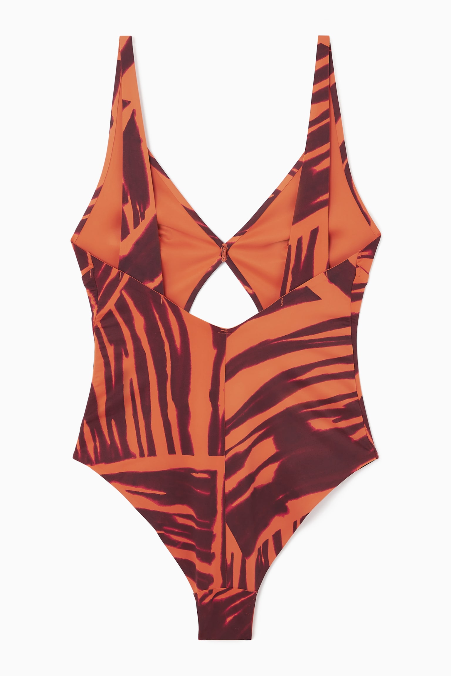 CUTOUT SCUBA SWIMSUIT - BROWN / ORANGE / PINK/DARK TURQUOISE/BLACK - 5