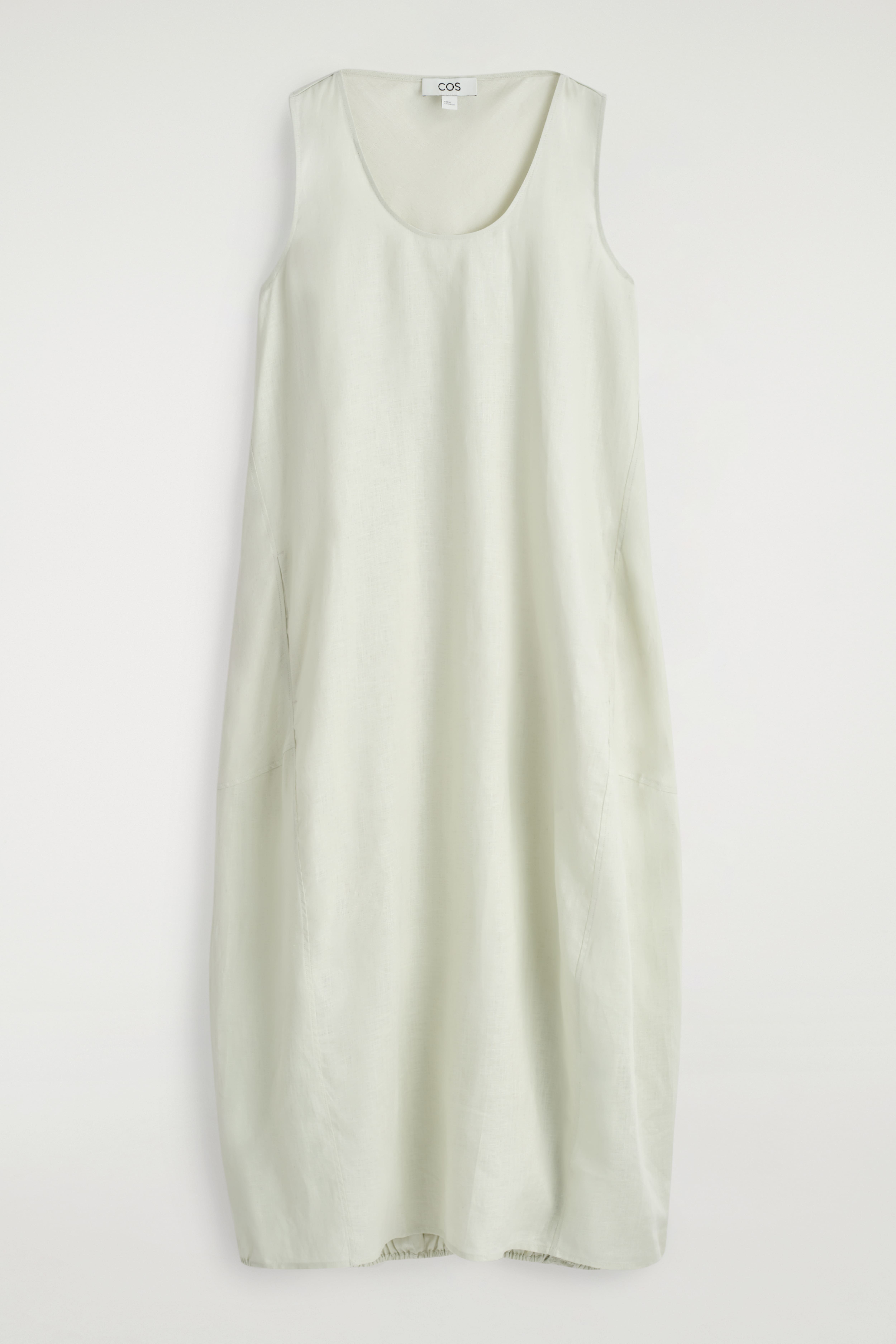 Maxikjole i lin med elastisk kant - Lysegrønn