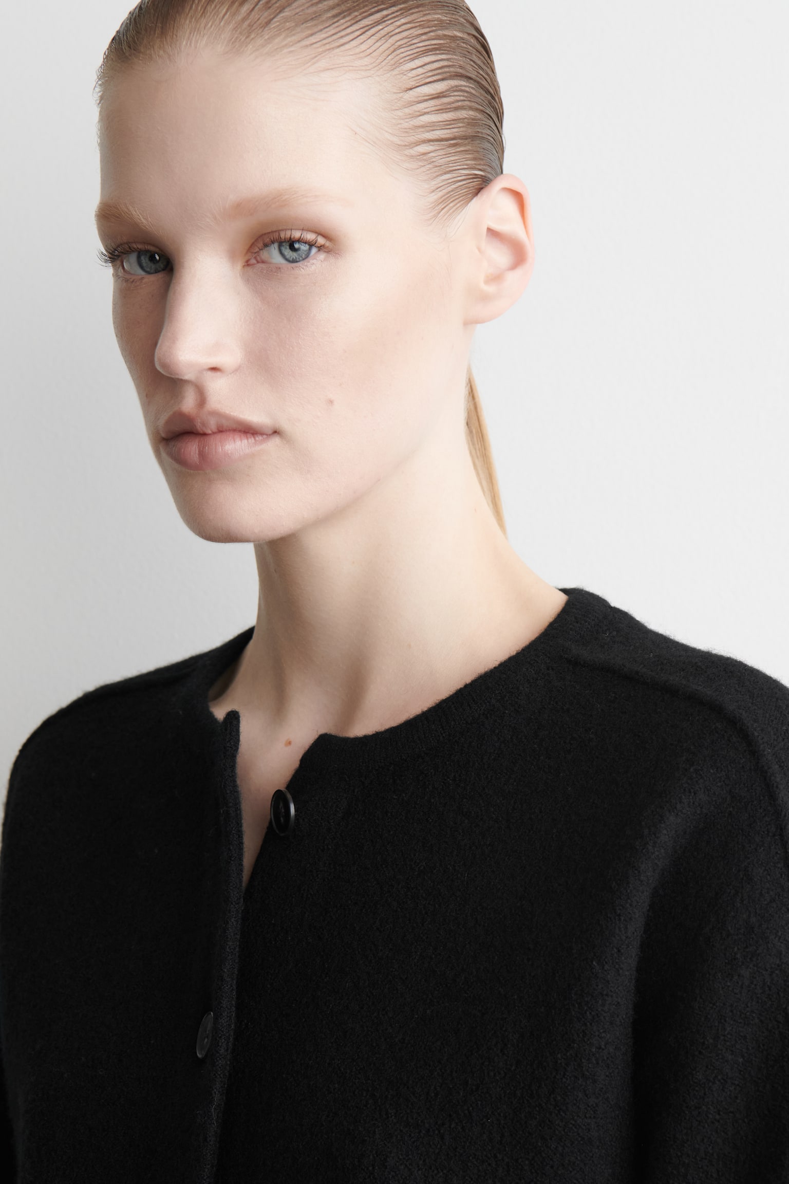 GEKOKT WOL VEST - ZWART/BRUIN - 4