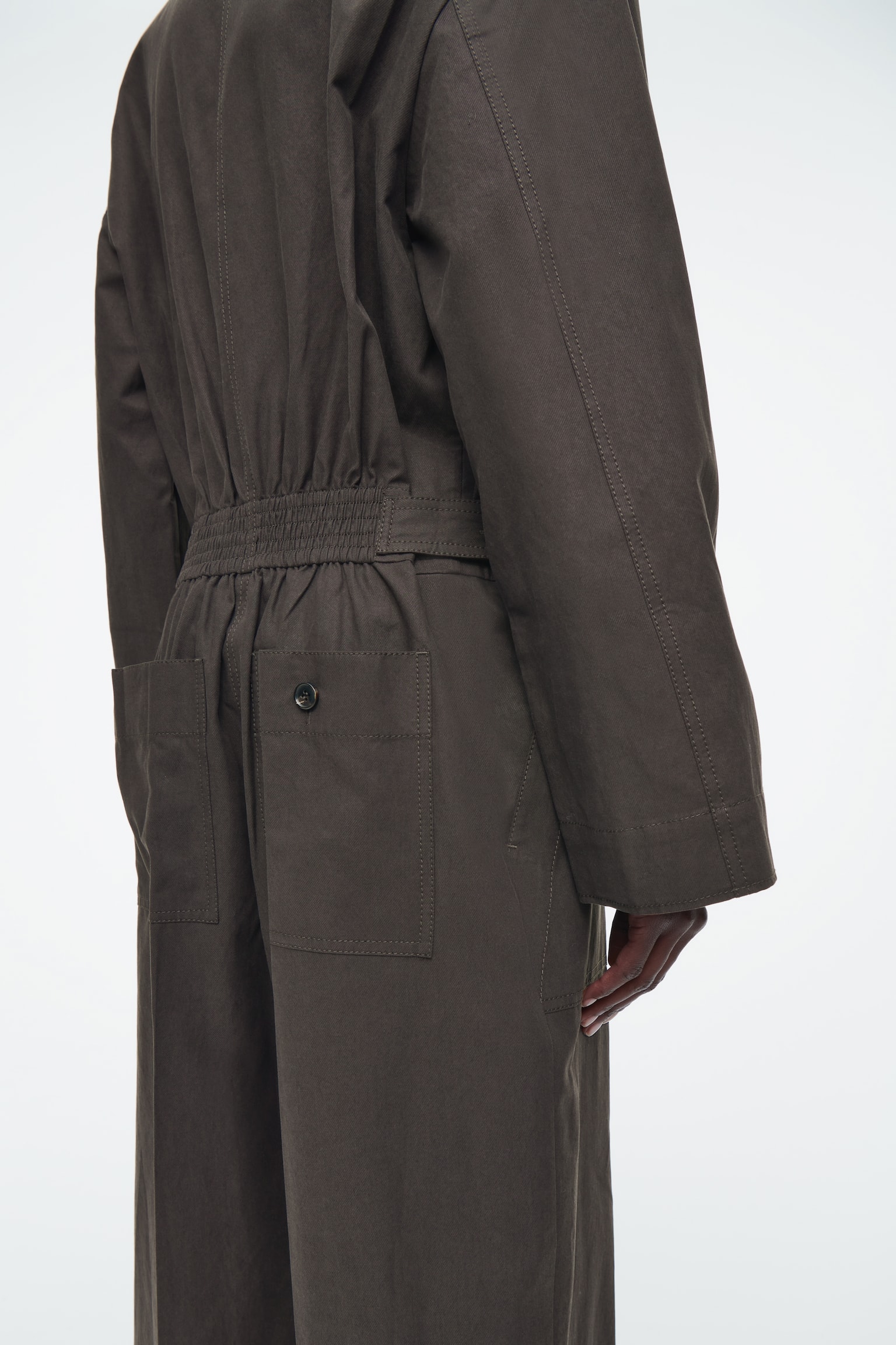 TWILL BOILERSUIT - DARK BROWN - 3