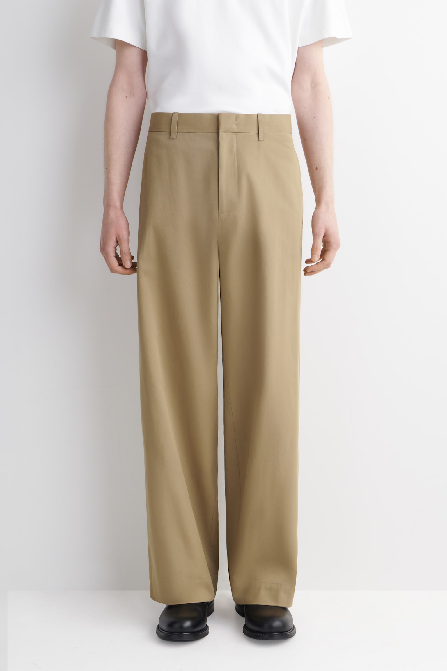 CHINOS I BOMULL MED VIDA BEN - BEIGE/SVART - 4