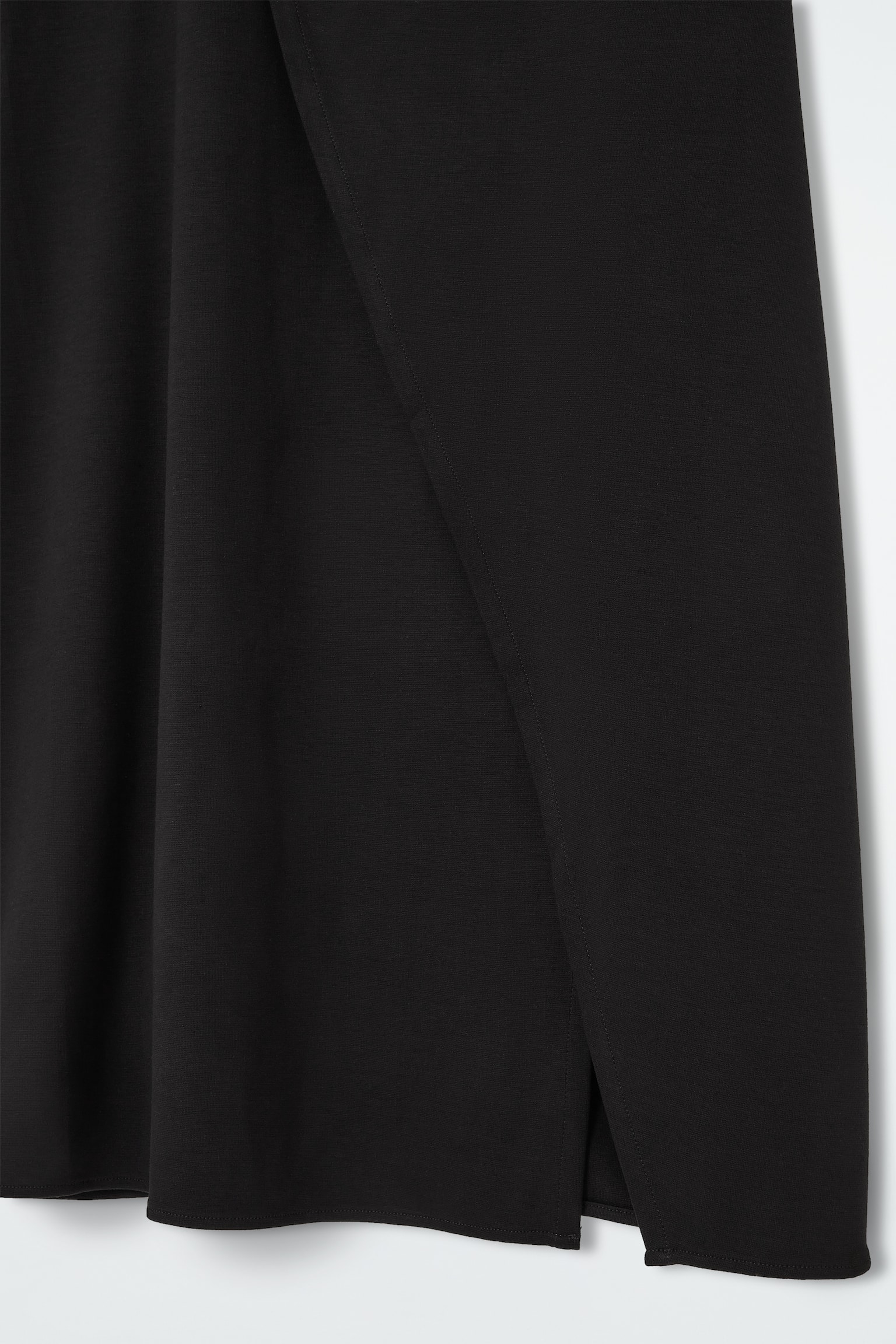 JERSEY WRAP MIDI SKIRT - BLACK/OCHRE - 4