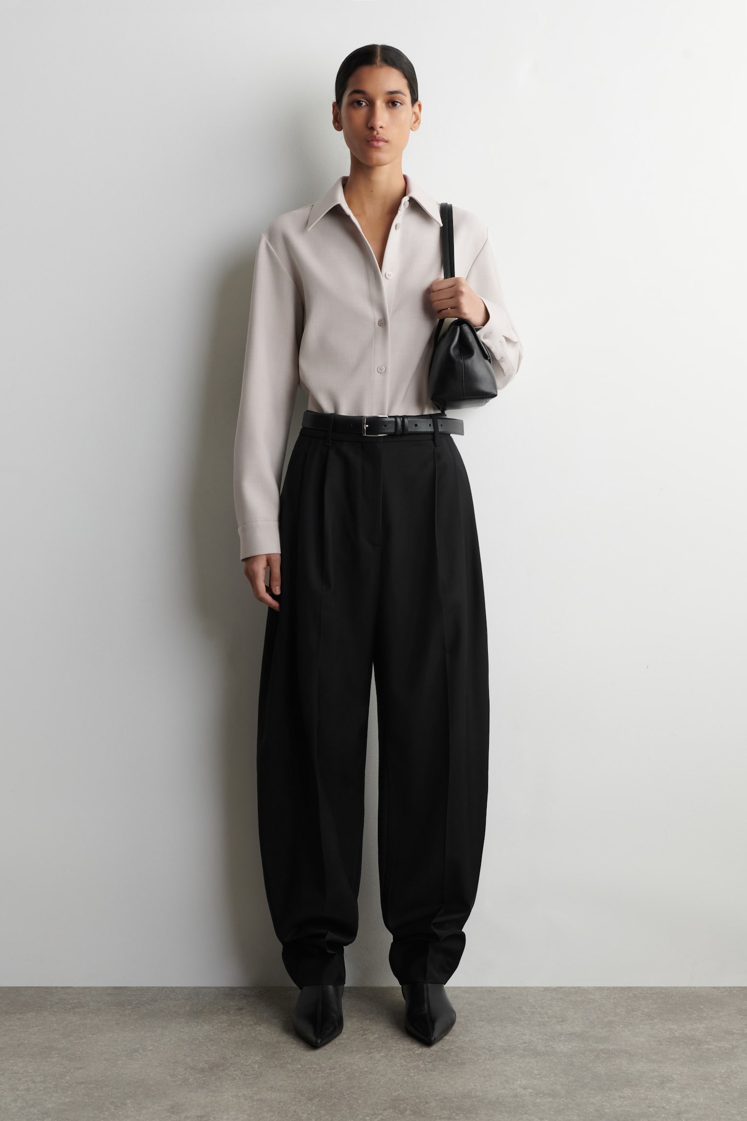 Smal, skulpturert skjorte - Lys grå - 7