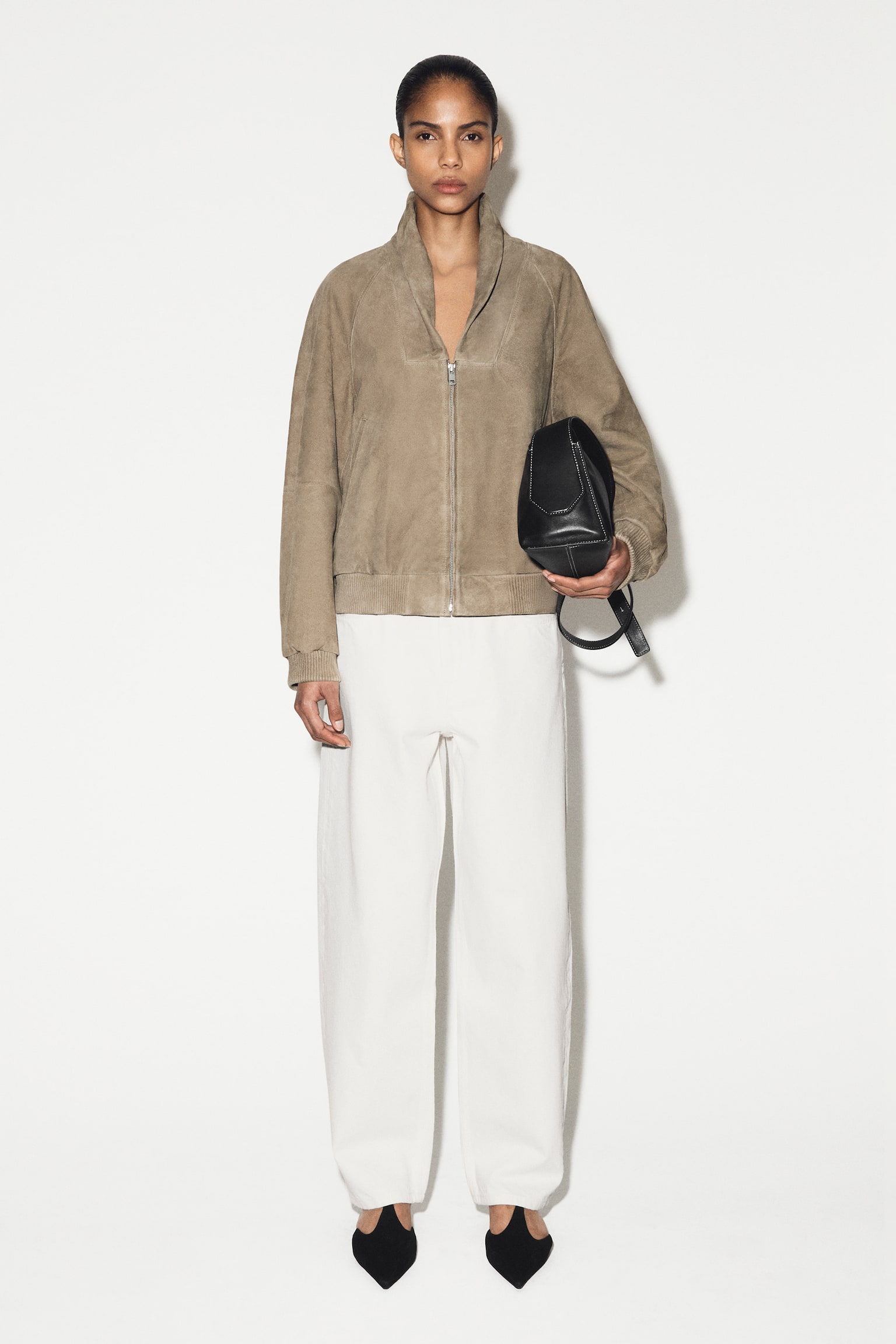 DŽÍNSY S VYSOKÝM PÁSOM A ŠIROKÝMI NOHAVICAMI - BIELA/KHAKI HNEDÁ/TMAVOMODRÁ/SVETLORUŽOVÁ/Čierna/MODRÁ - 3