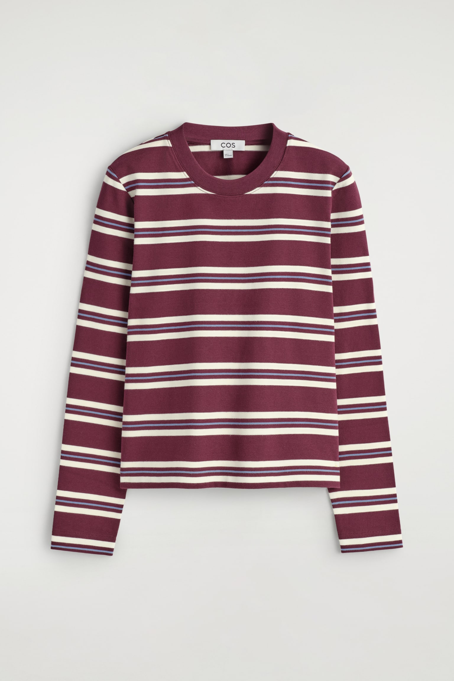 NET GESNEDEN LANGEMOUWIGE T-SHIRT - Bordeaux / gestreept/BLAUW/Beige gemêleerd - 2