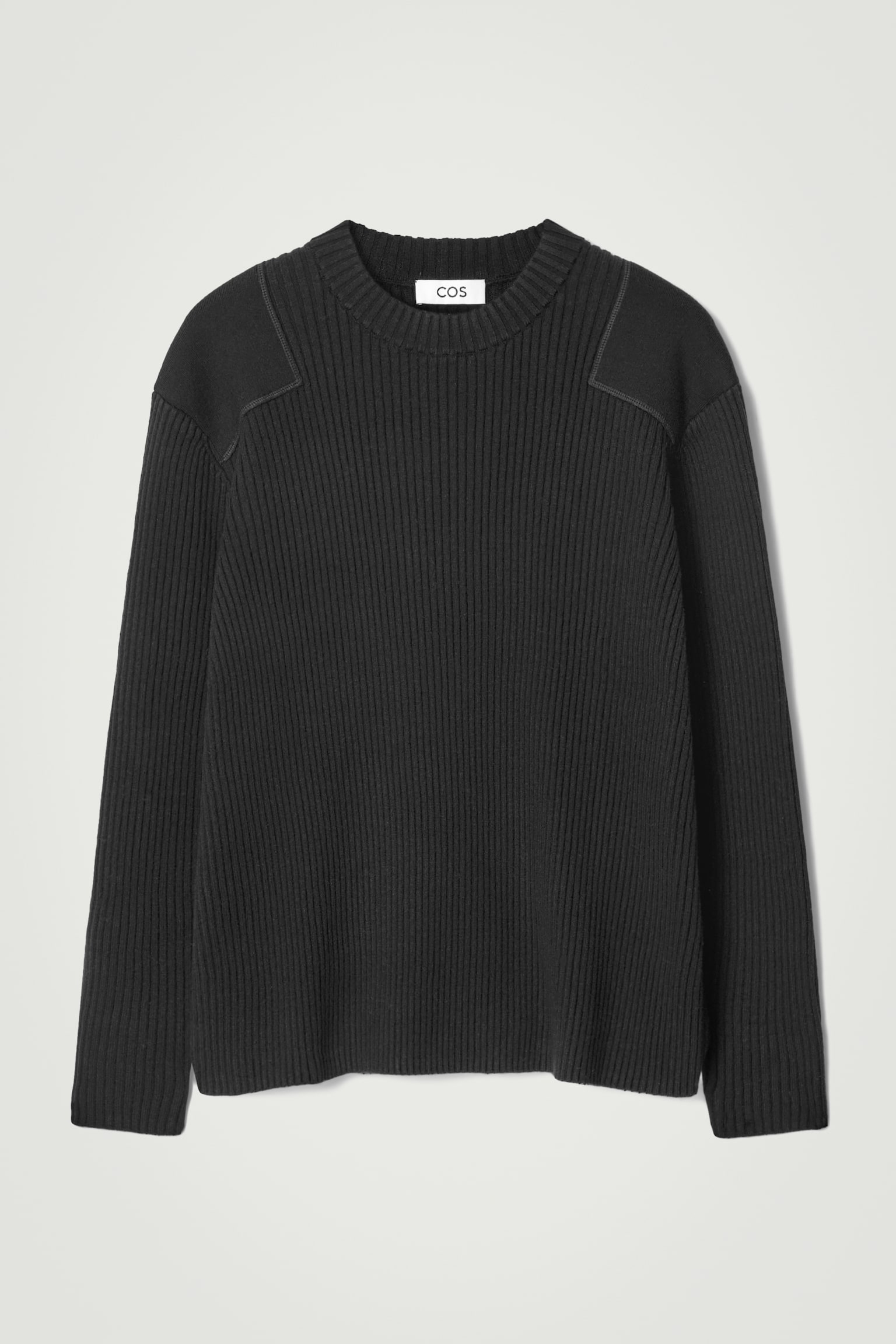 PATCH-DETAIL WOOL-BLEND JUMPER - BLACK - 2