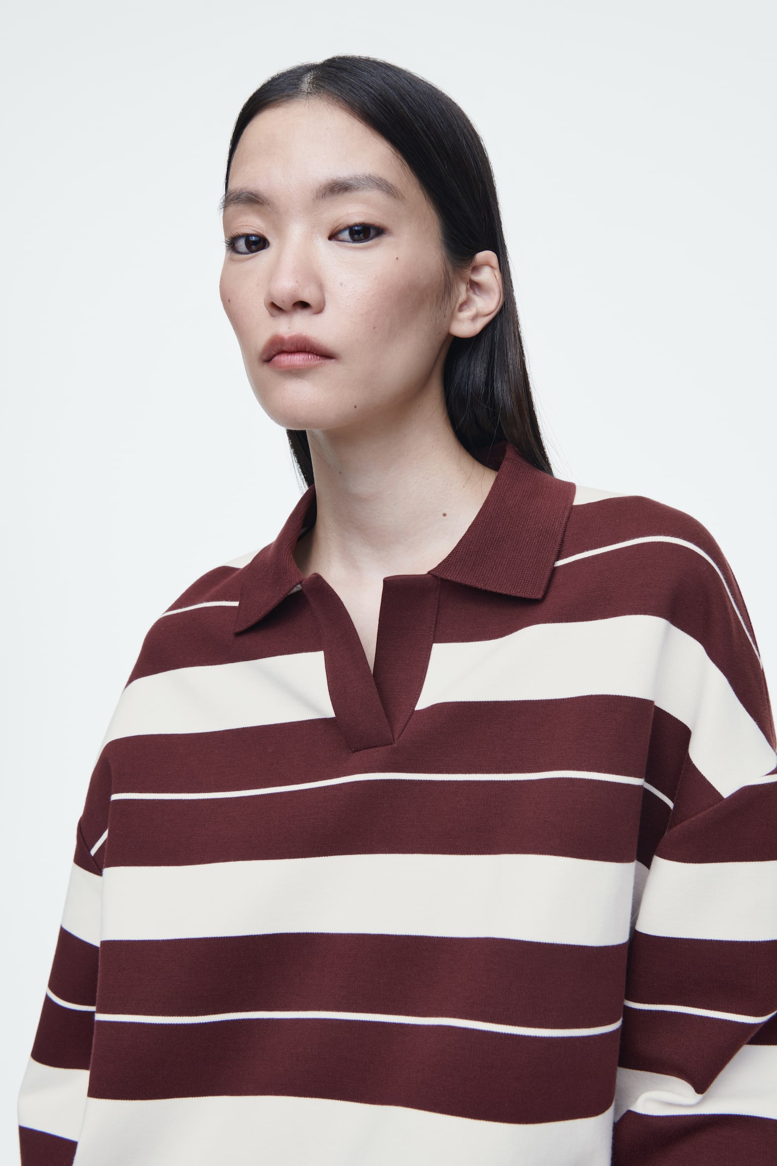 STRIPED JERSEY RUGBY SHIRT - BURGUNDY / STRIPED - 5