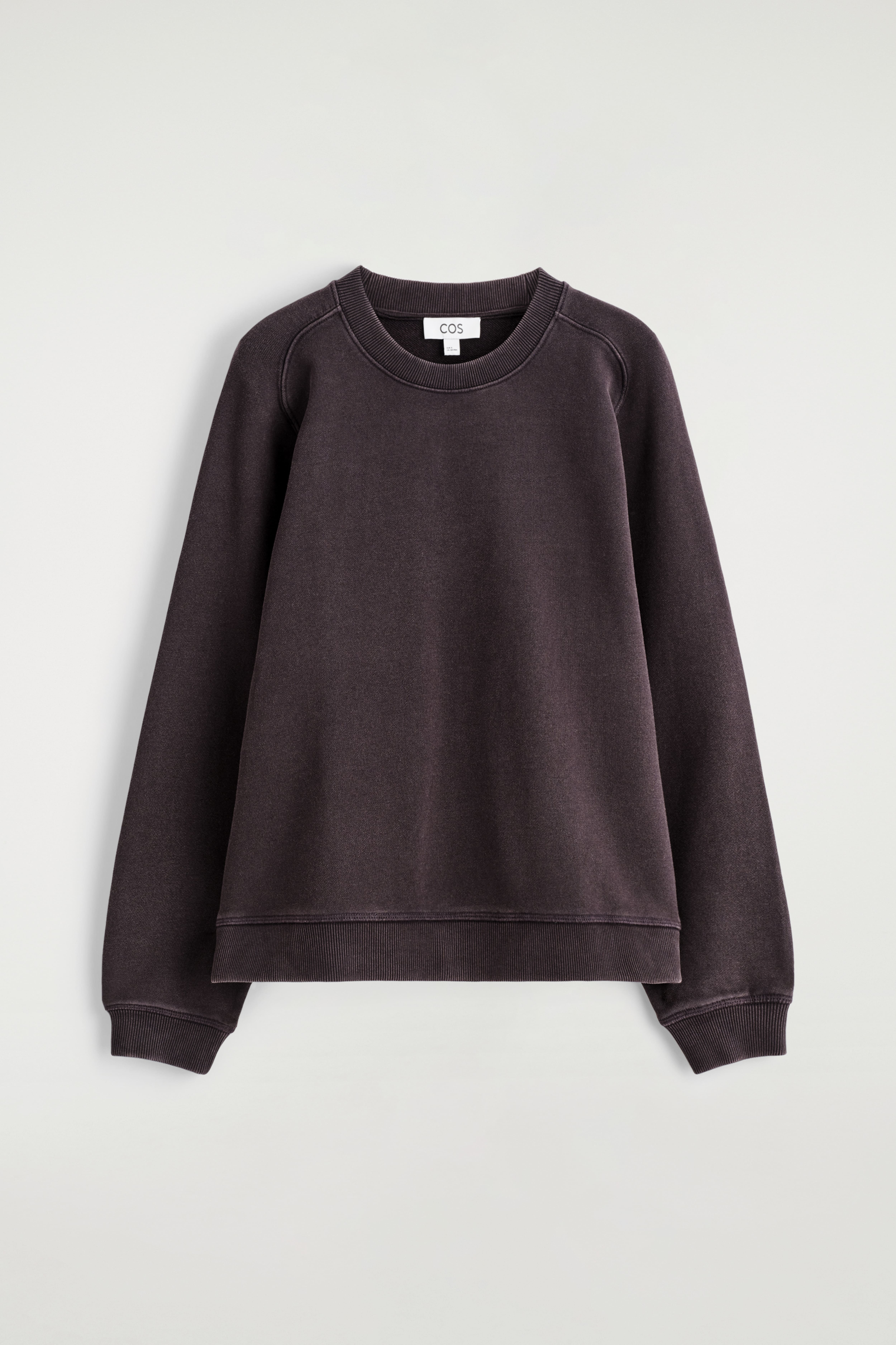 SWEATSHIRT I REN BOMULL - MÖRKLILA