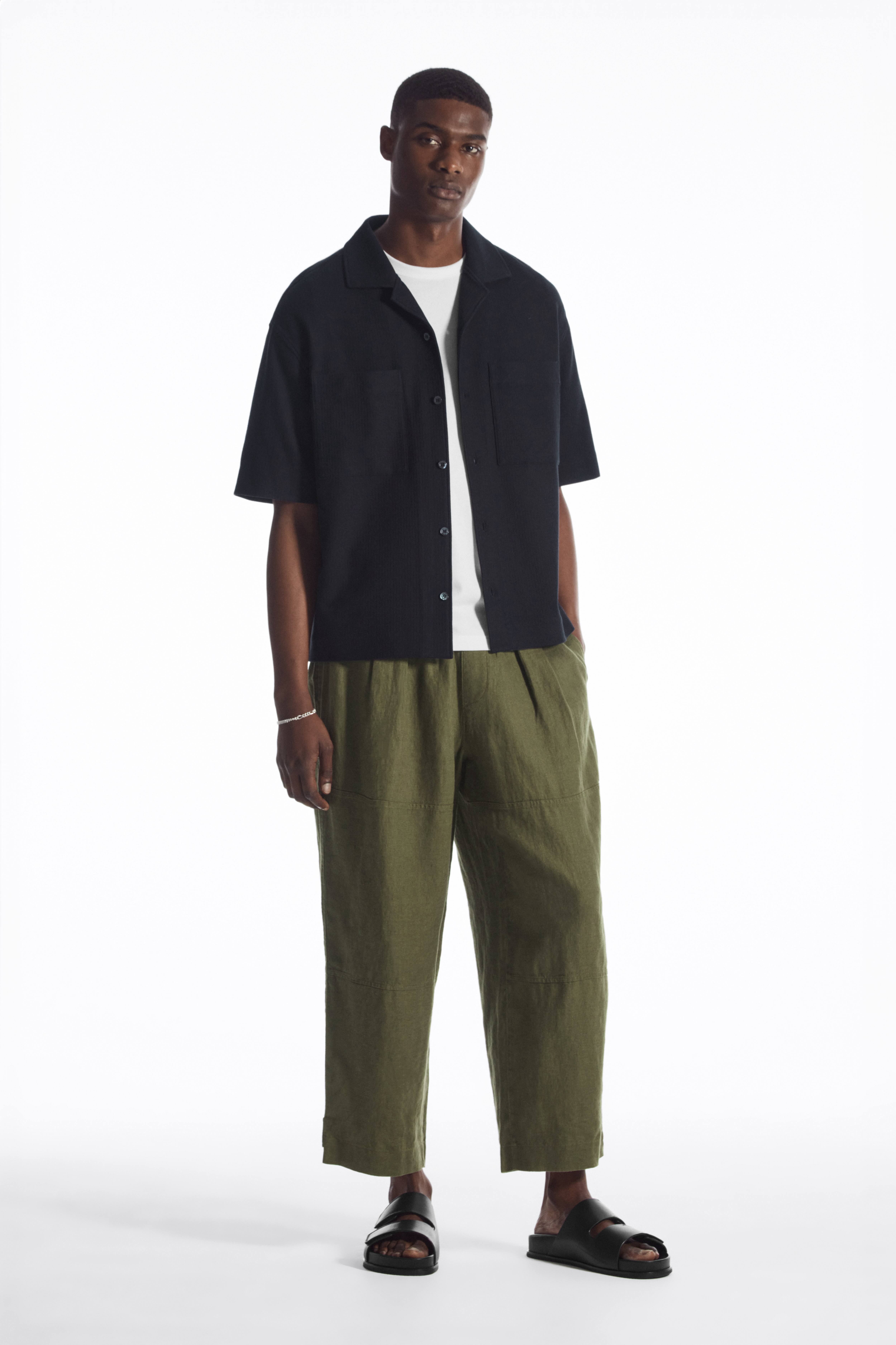 Fashion mens baggy linen trousers