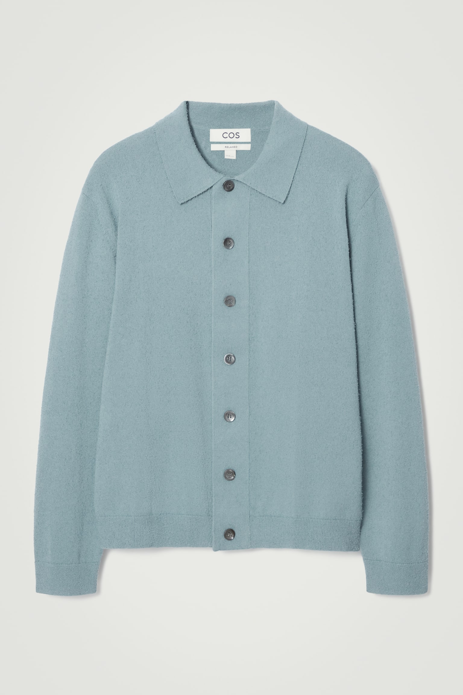 RELAXED TEXTURED-KNIT COTTON OVERSHIRT - TURQUOISE/NAVY/STONE - 2