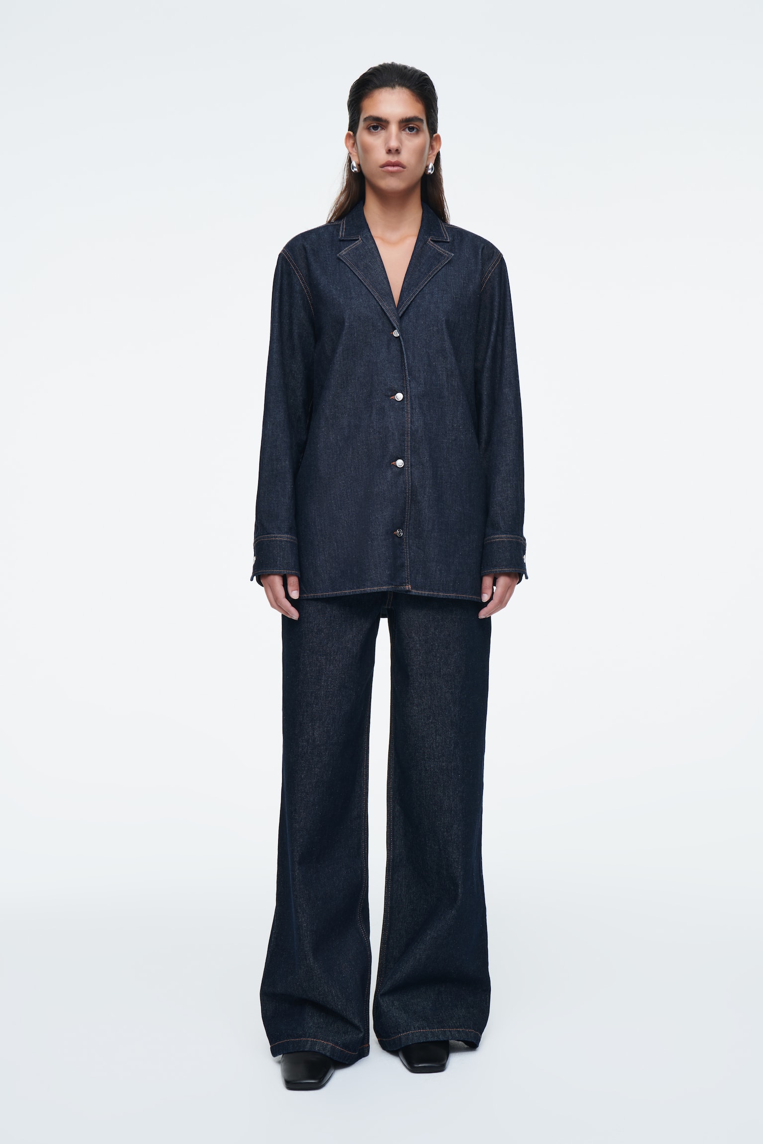 REGULAR TAILORED DENIM SHIRT - INDIGO - 7